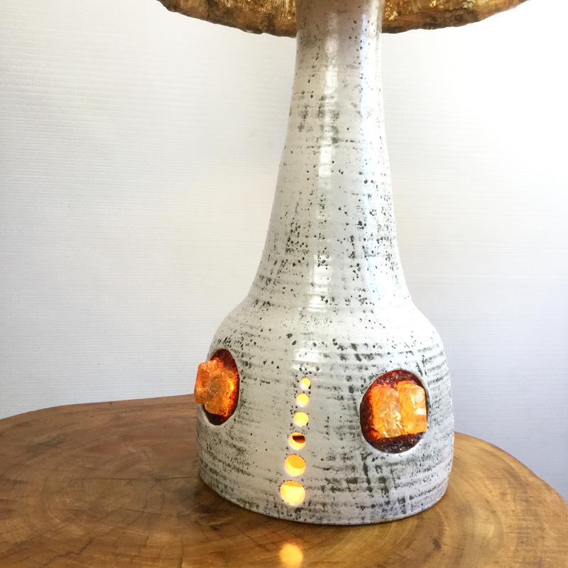 Pottery Brutalist Accolay Ceramic Table Lamp, 1960s