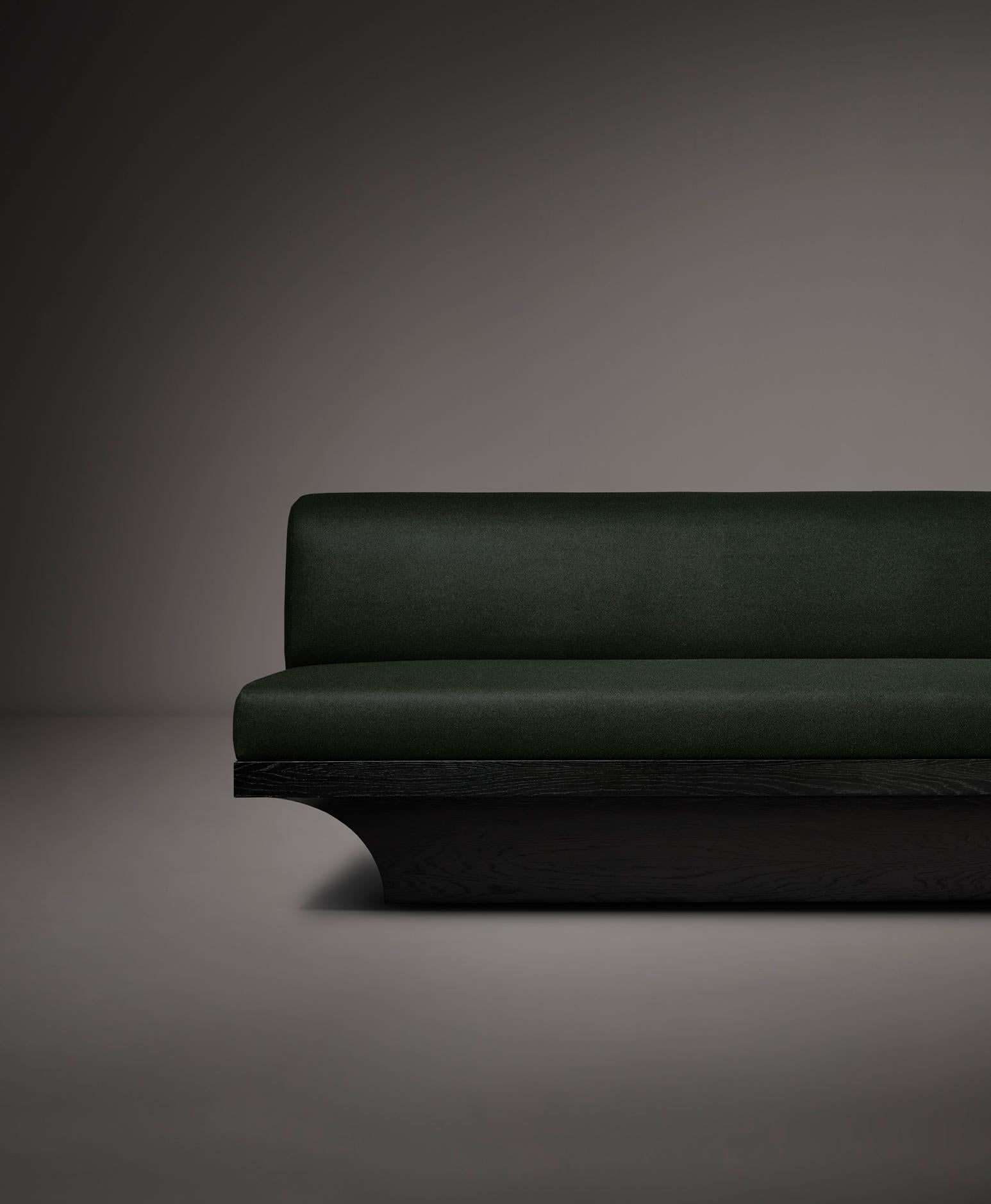 Brutalisme Canapé Acer brutaliste en pure laine vert foncé en vente