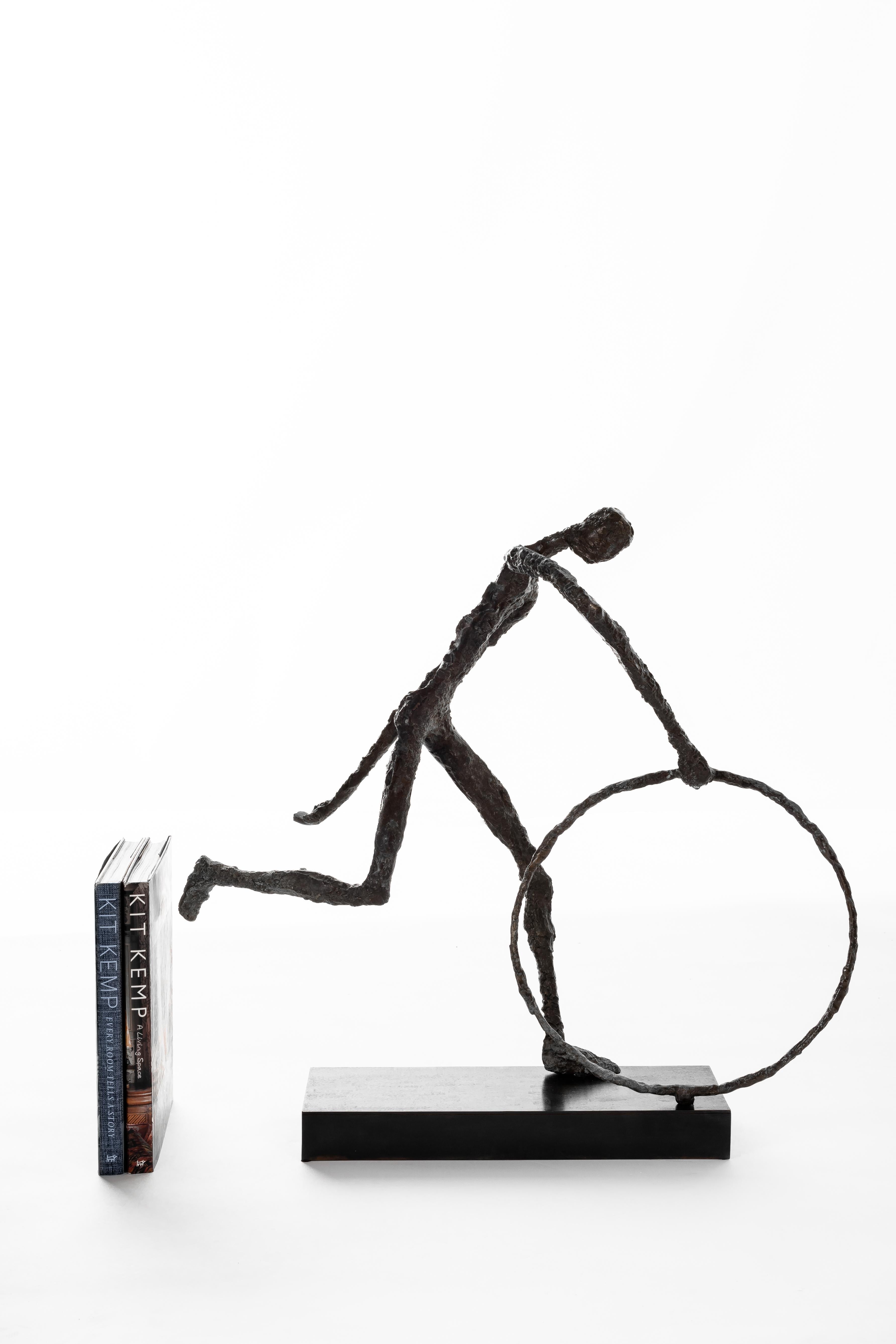 Brutalist acrobat metal figure on modern stand.

Piece from our one of a kind collection, Le Monde.