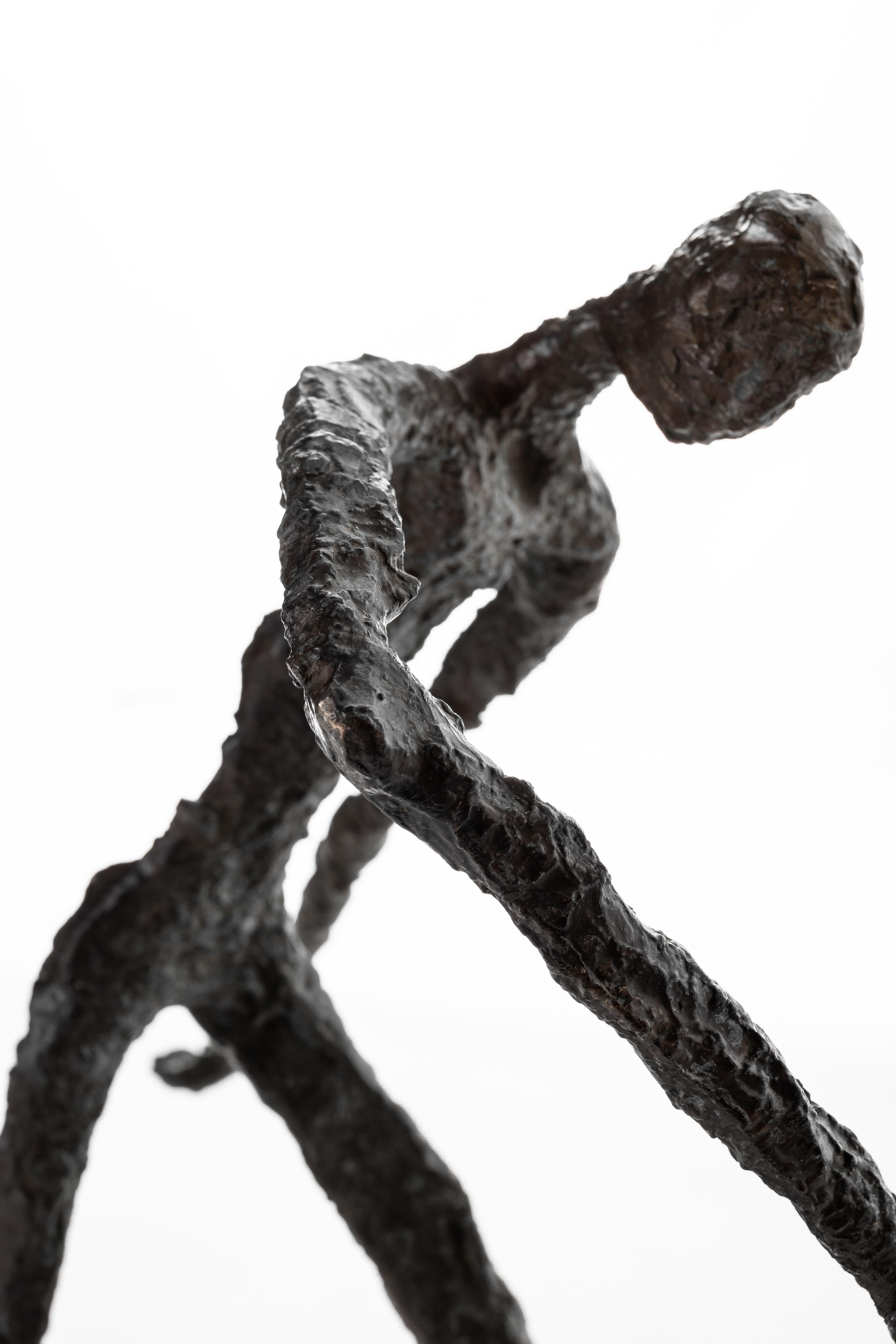 20th Century Brutalist Acrobat Figure on Modern Stand For Sale