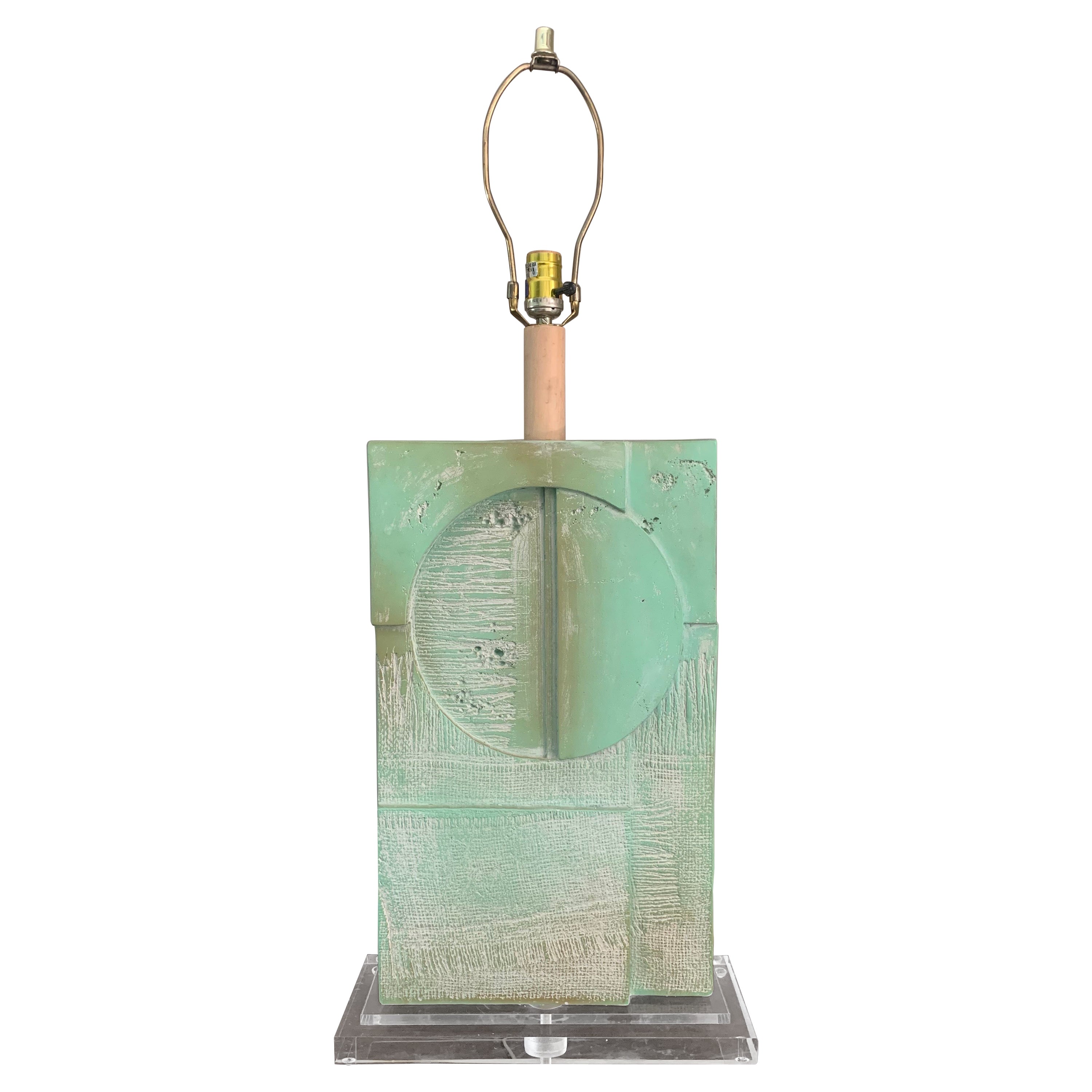 Brutalist Acrylic and Plaster Table Lamp by Casual Lamps