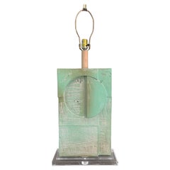 Brutalist Acrylic and Plaster Table Lamp by Casual Lamps