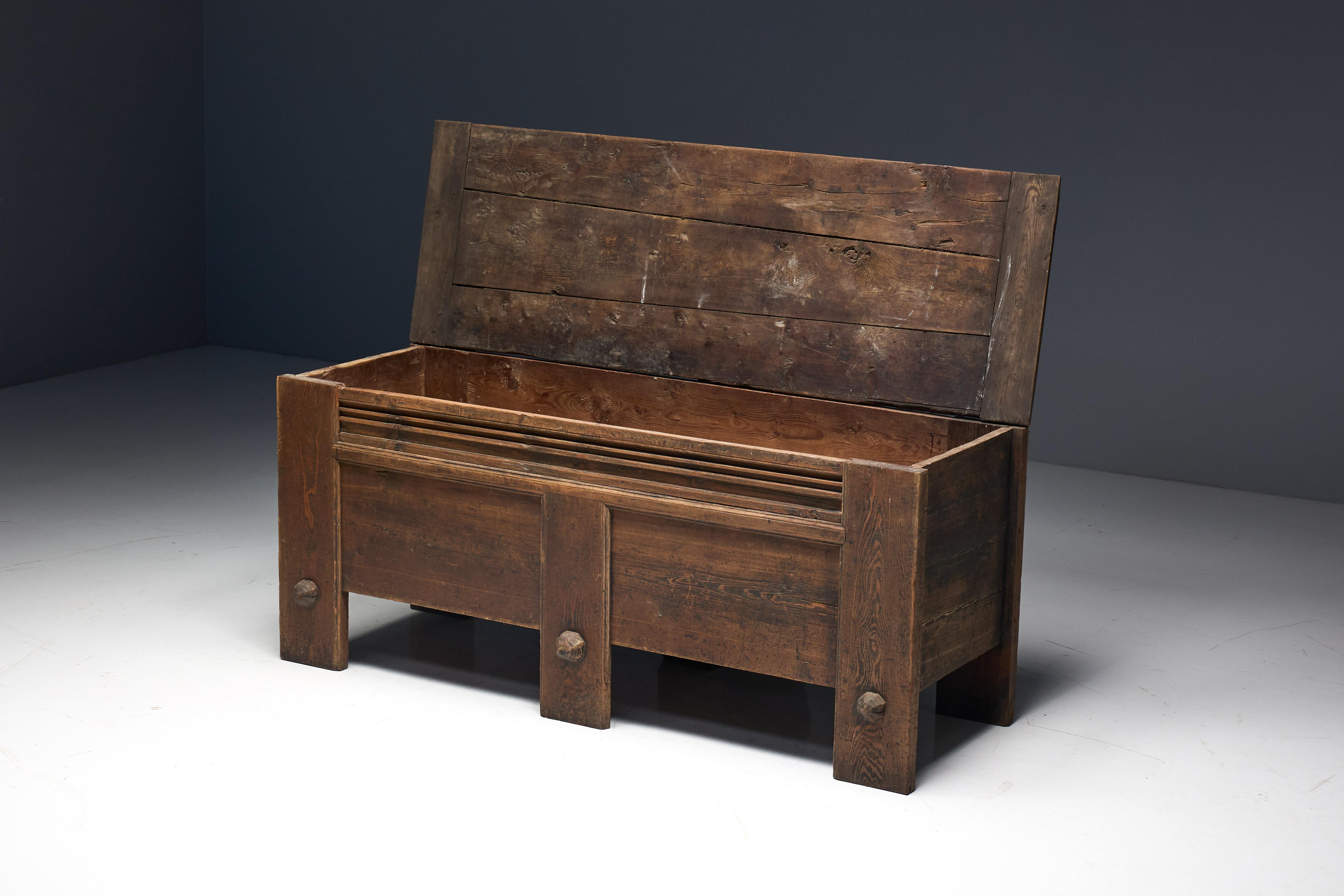 Brutalistische Alpin-Kommode, Frankreich, 19. Jahrhundert (Holz) im Angebot