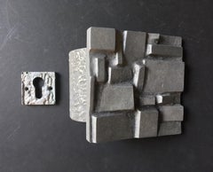 Brutalist Aluminium Door Handle, Mid-20th Century European
