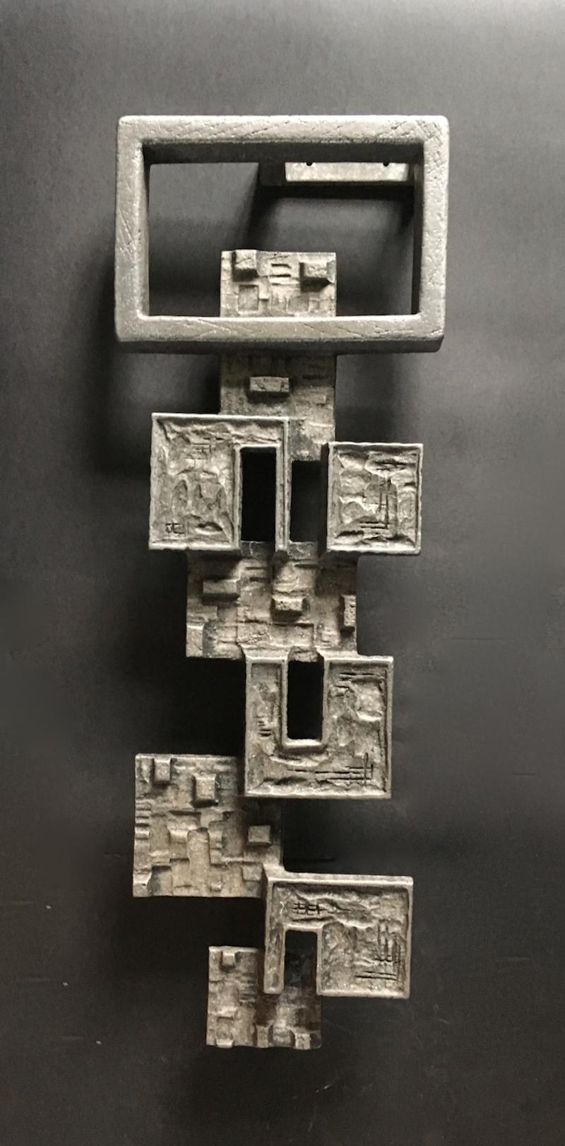 Mid-Century Modern Brutalist Aluminium Door Handle or Wall Decoration, Mid-20th Century, Germany
