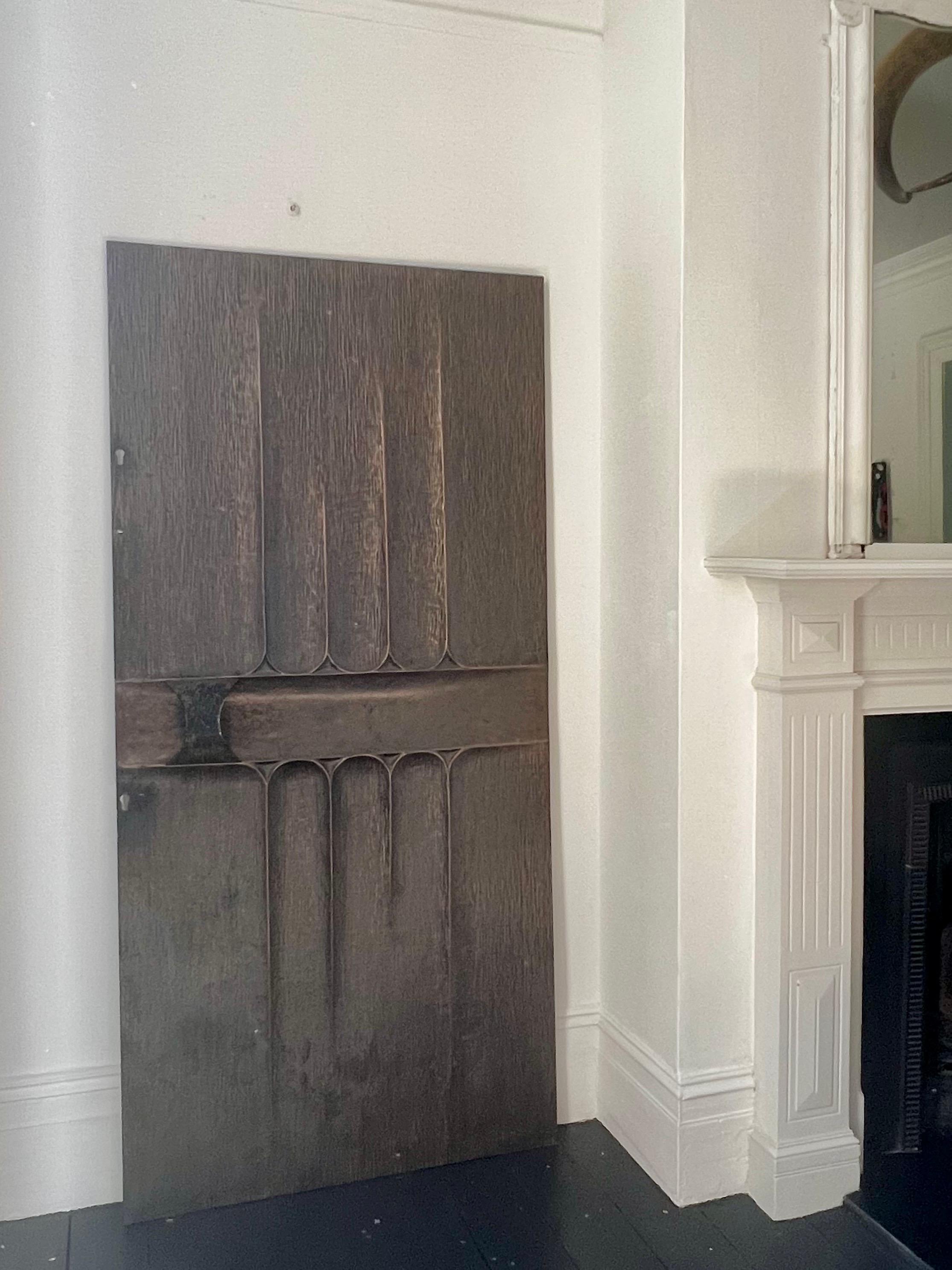 Brutalist Aluminium Door Panel with Antique Bronze Finish For Sale 6