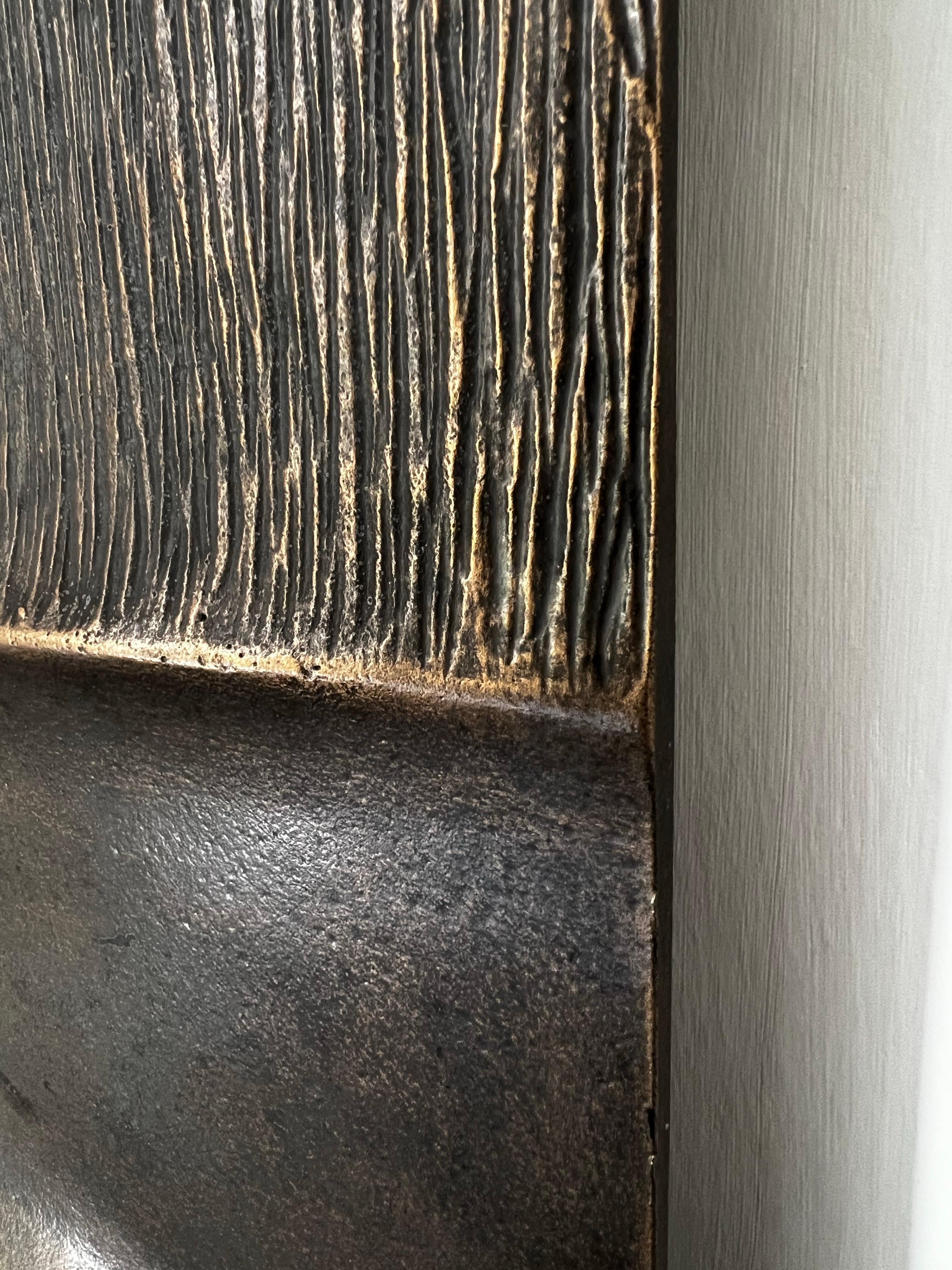 Brutalist Aluminium Door Panel with Antique Bronze Finish For Sale 1