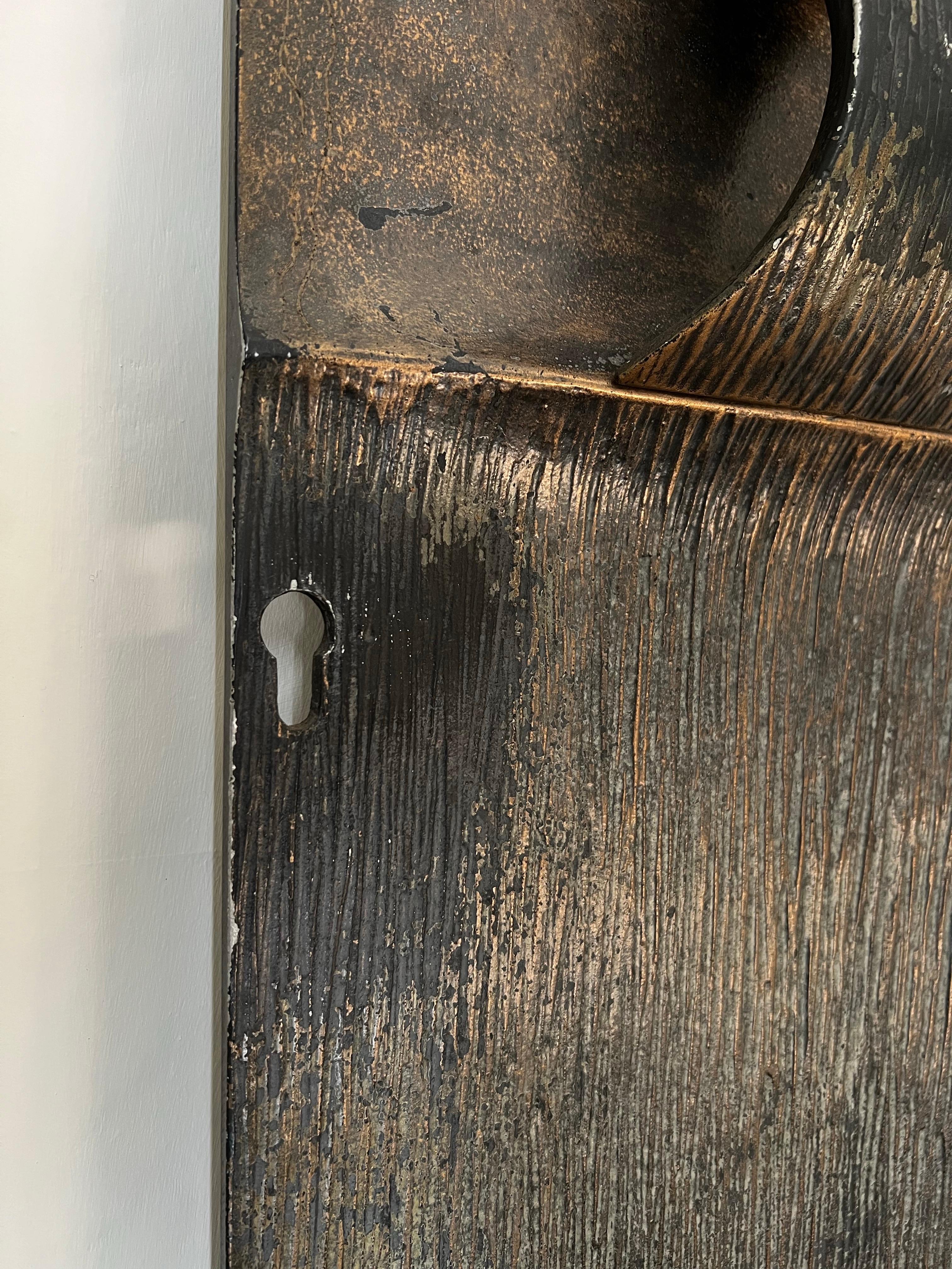 Brutalist Aluminium Door Panel with Antique Bronze Finish For Sale 4