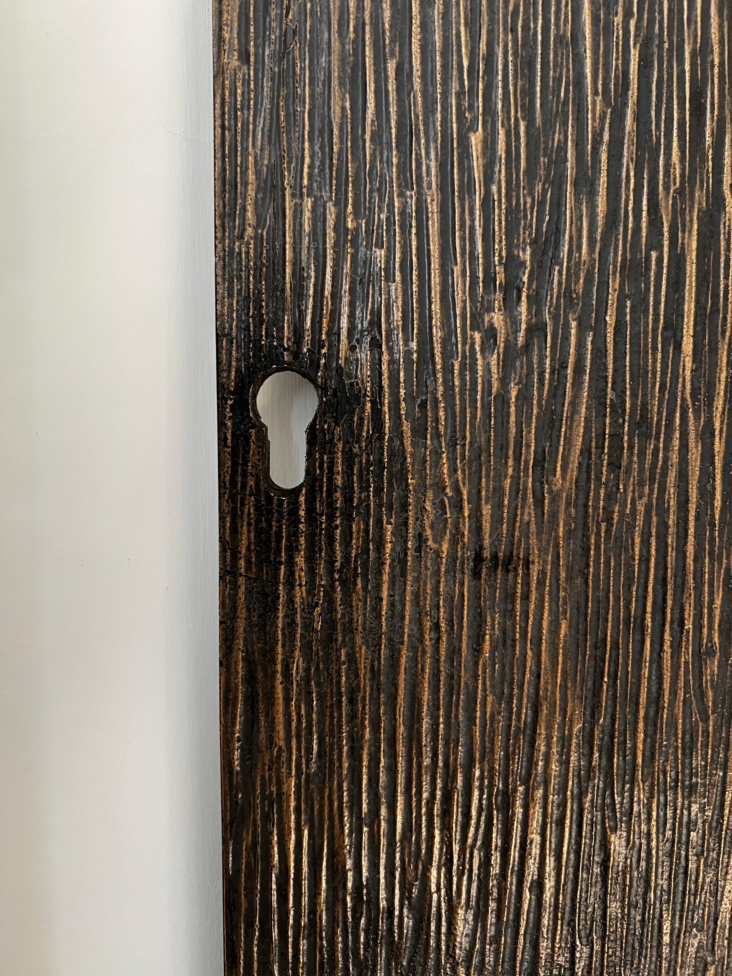 Brutalist Aluminium Door Panel with Antique Bronze Finish For Sale 5