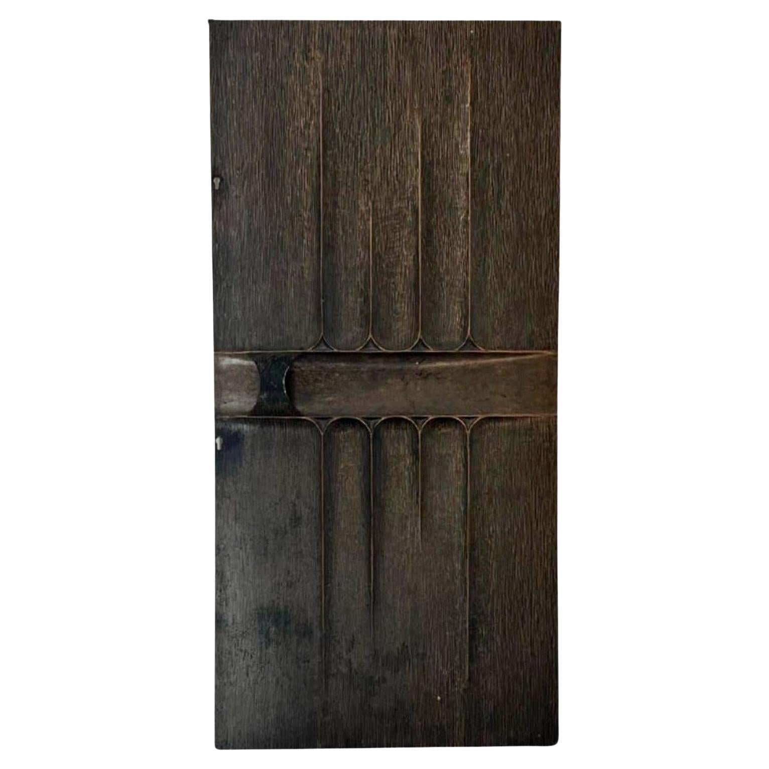 Brutalist Aluminium Door Panel with Antique Bronze Finish