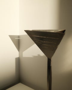 Brutalist Aluminium Table Lamp, Europe, 1970s–1980s