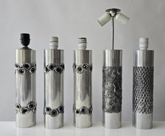 Brutalist Aluminium Table Lamps by Willy Luyckx