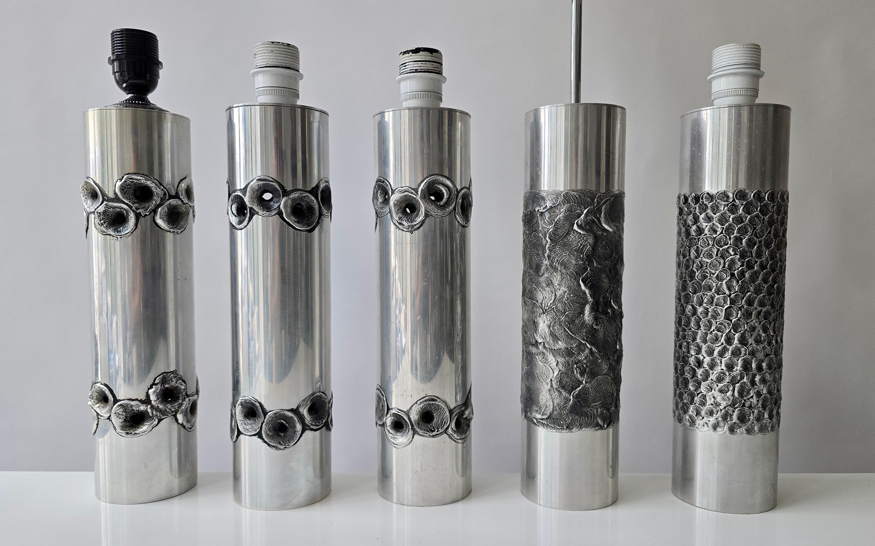 Belge Lampes de table brutalistes en aluminium de Willy Luyckx en vente