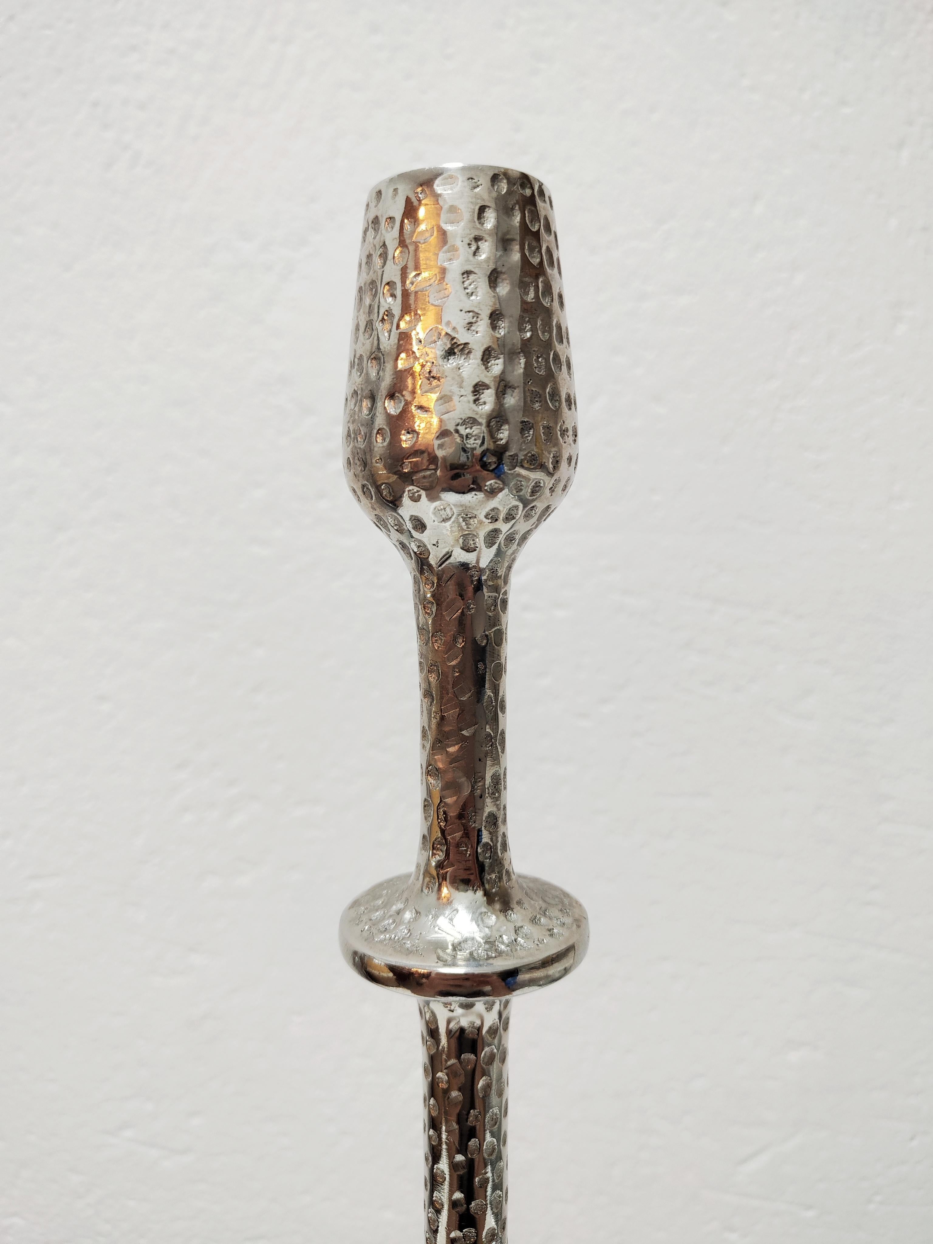 Late 20th Century Brutalist Aluminum Candlestick Holder designed by Gunther Lambert, Germany 1970s For Sale