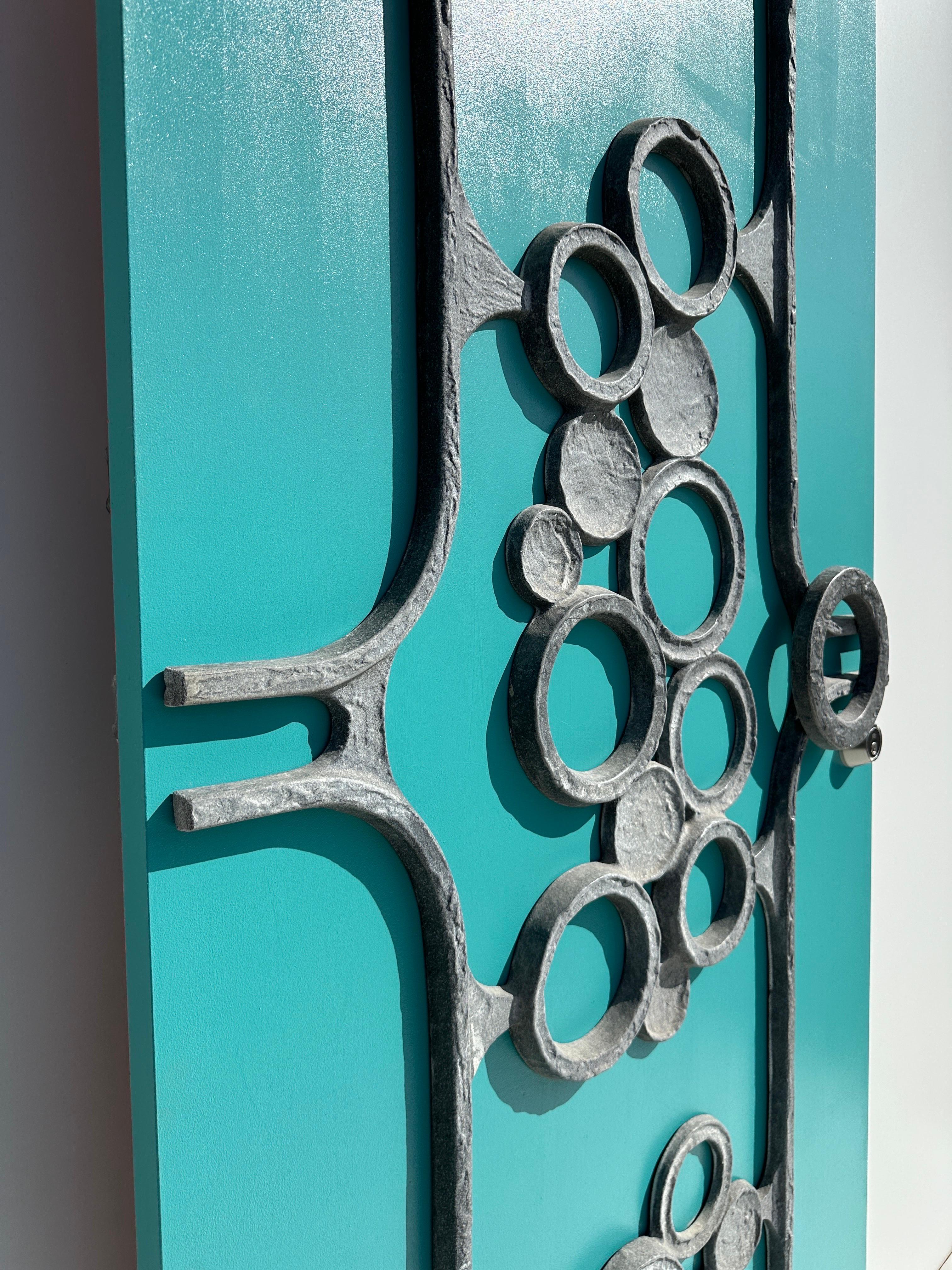Brutalist Aluminum Door Grill / Wall Sculpture  For Sale 5