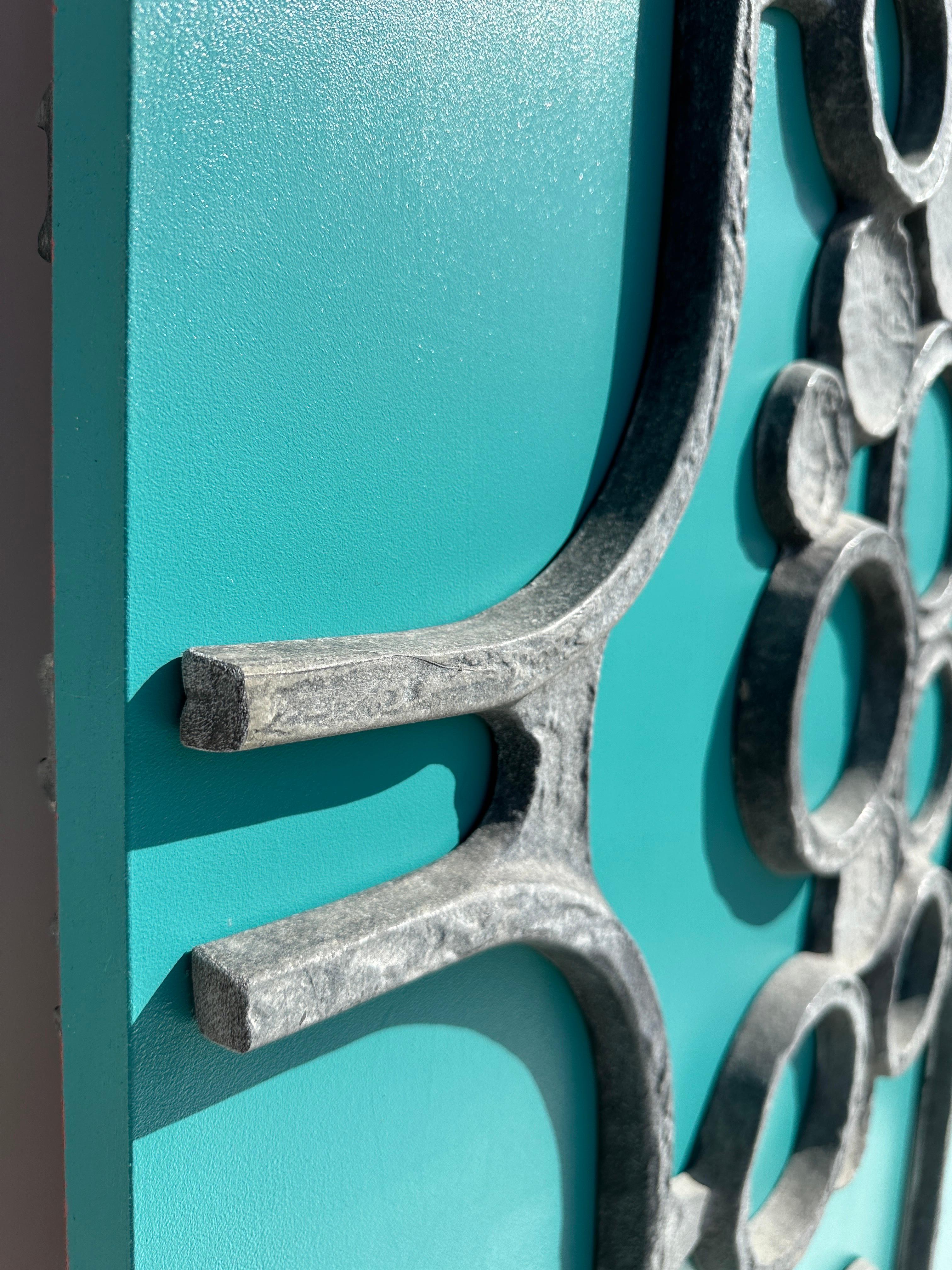 Brutalist Aluminum Door Grill / Wall Sculpture  For Sale 6
