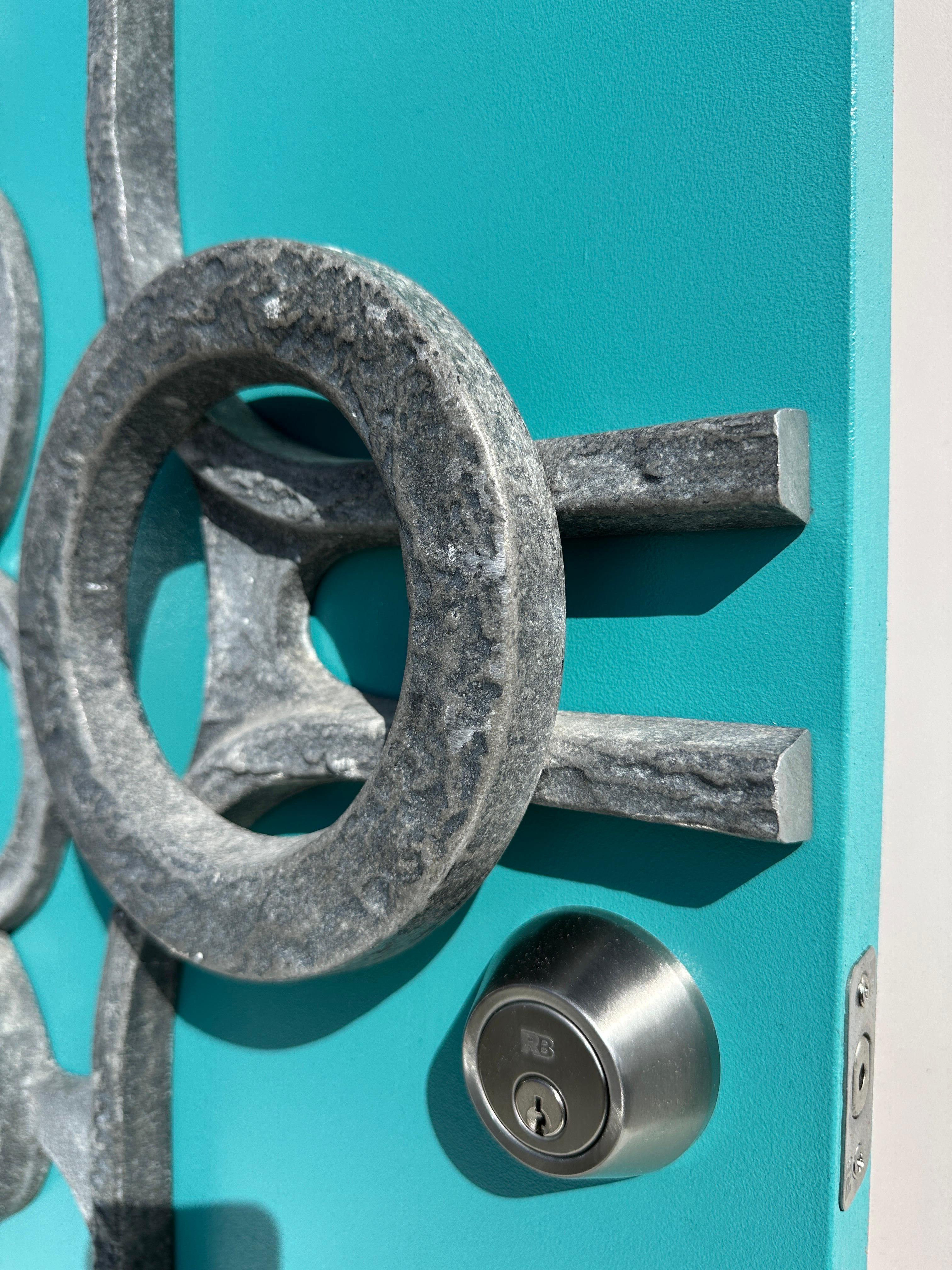 Brutalist Aluminum Door Grill / Wall Sculpture  For Sale 7