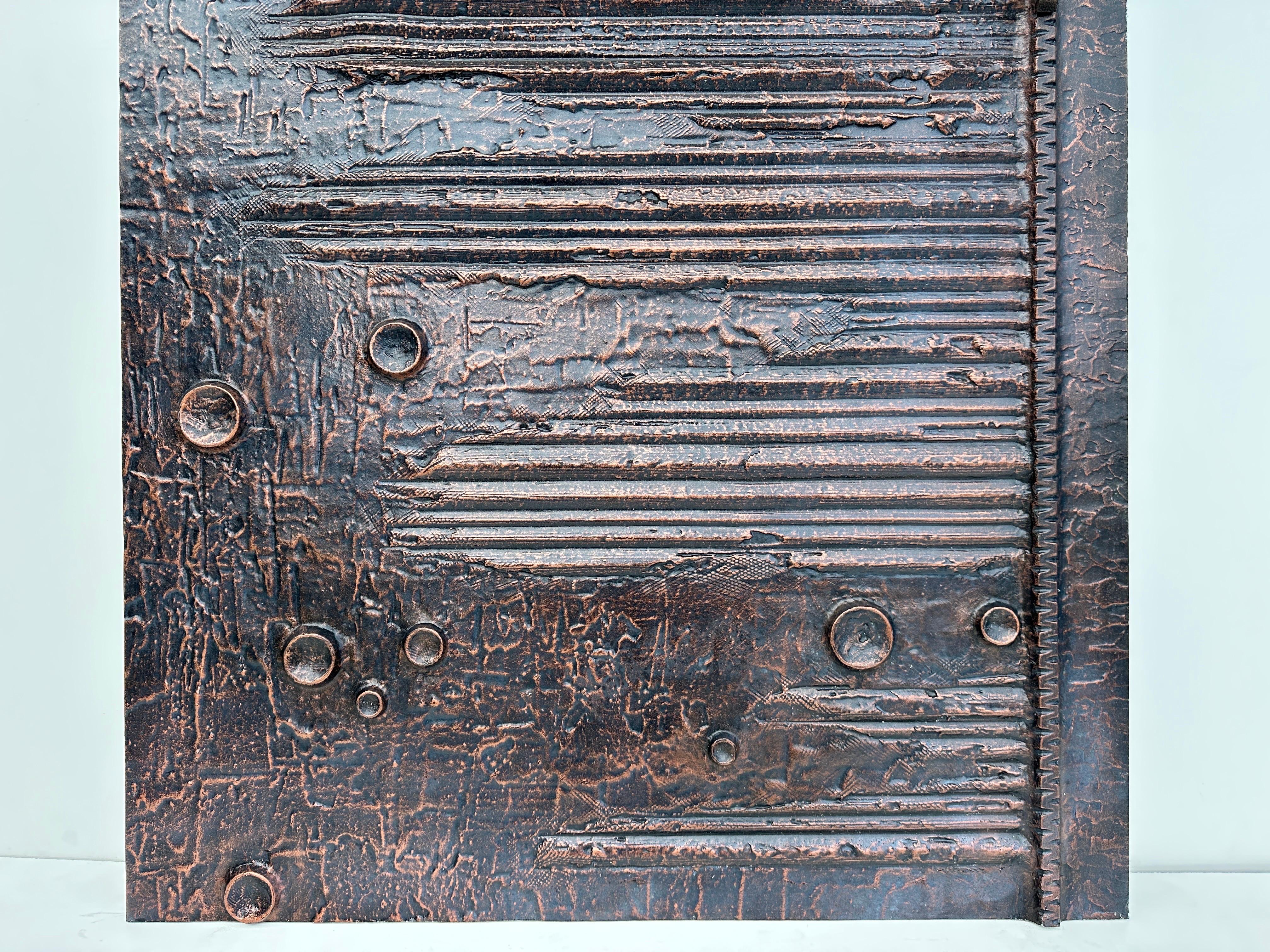 Panneau de porte brutaliste en aluminium en finition bronze/ cuivre anodisé Bon état - En vente à North Hollywood, CA