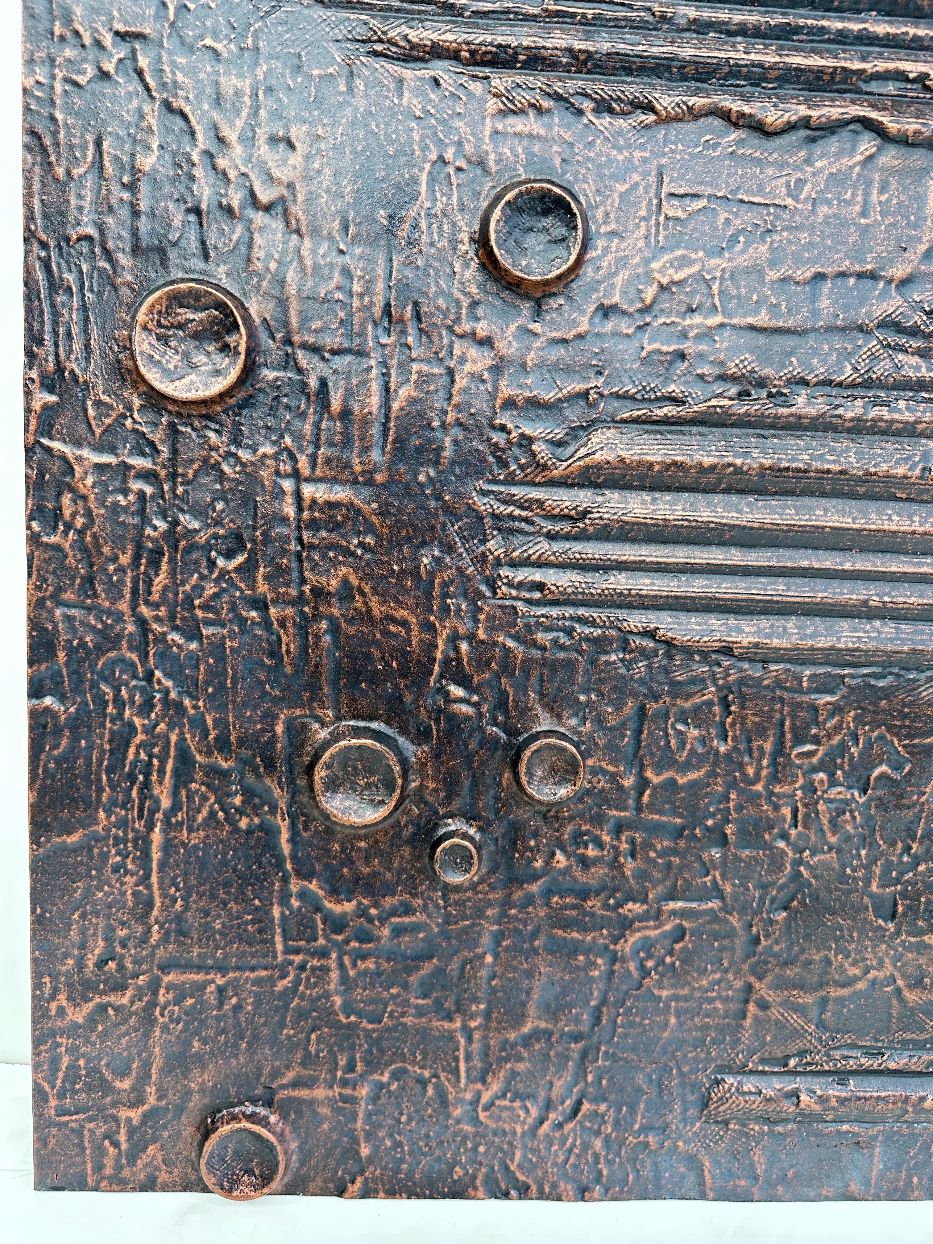 Türpaneel aus Aluminium im brutalistischen Stil in eloxierter Bronze/Kupferausführung  im Angebot 2