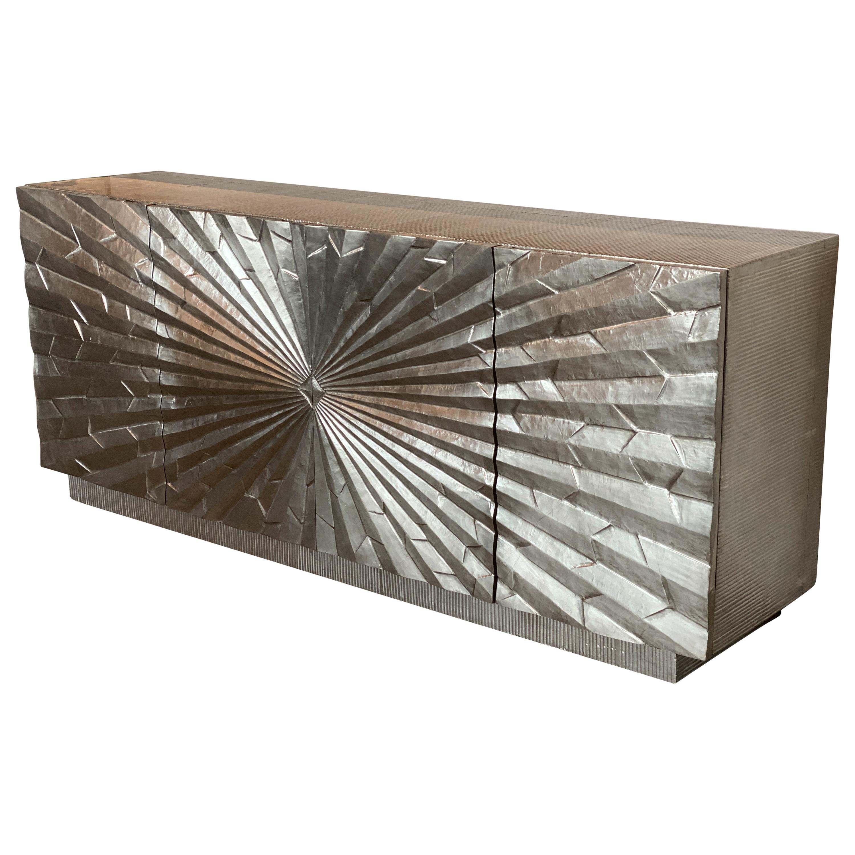 Brutalist Aluminum Wrapped Sideboard, Attributed to Marvin Arenson, 1970s
