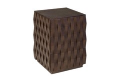 Brutalist and MCM Design Style Wooden Pair of Side Tables