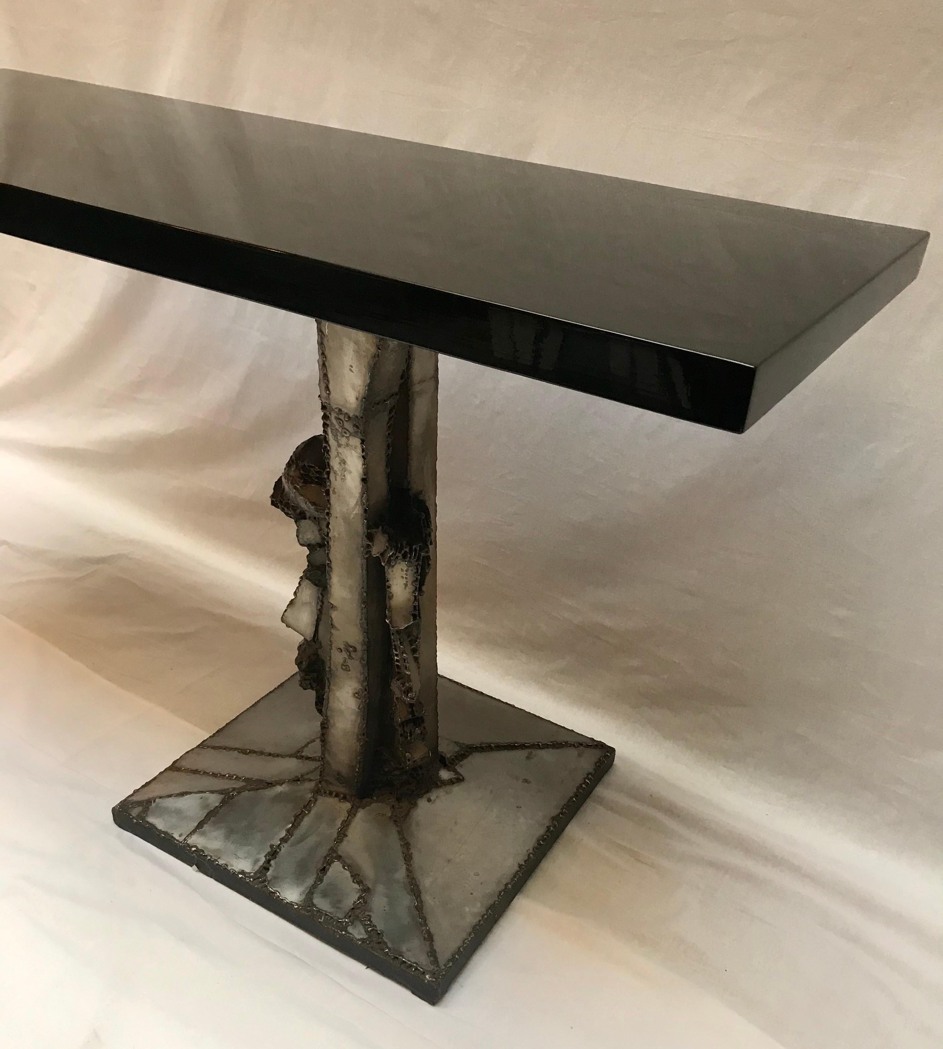 Late 20th Century Brutalist and Sculptural Console Table by Jacques Versari, 1983