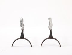 Ensemble d'outils et de chenets brutalistes, France, années 1960