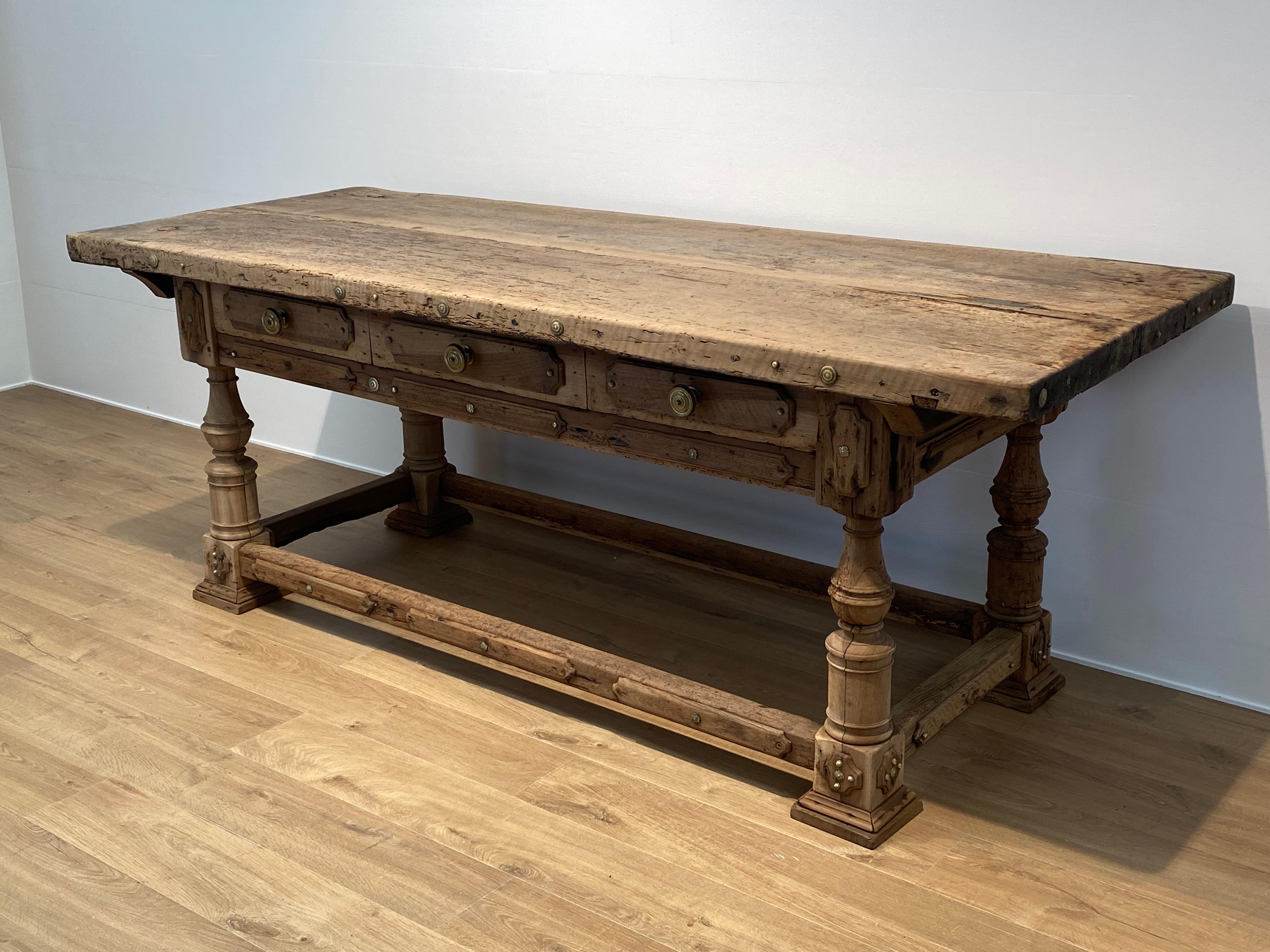 18th Century and Earlier Brutalist , Antique Italian Table For Sale