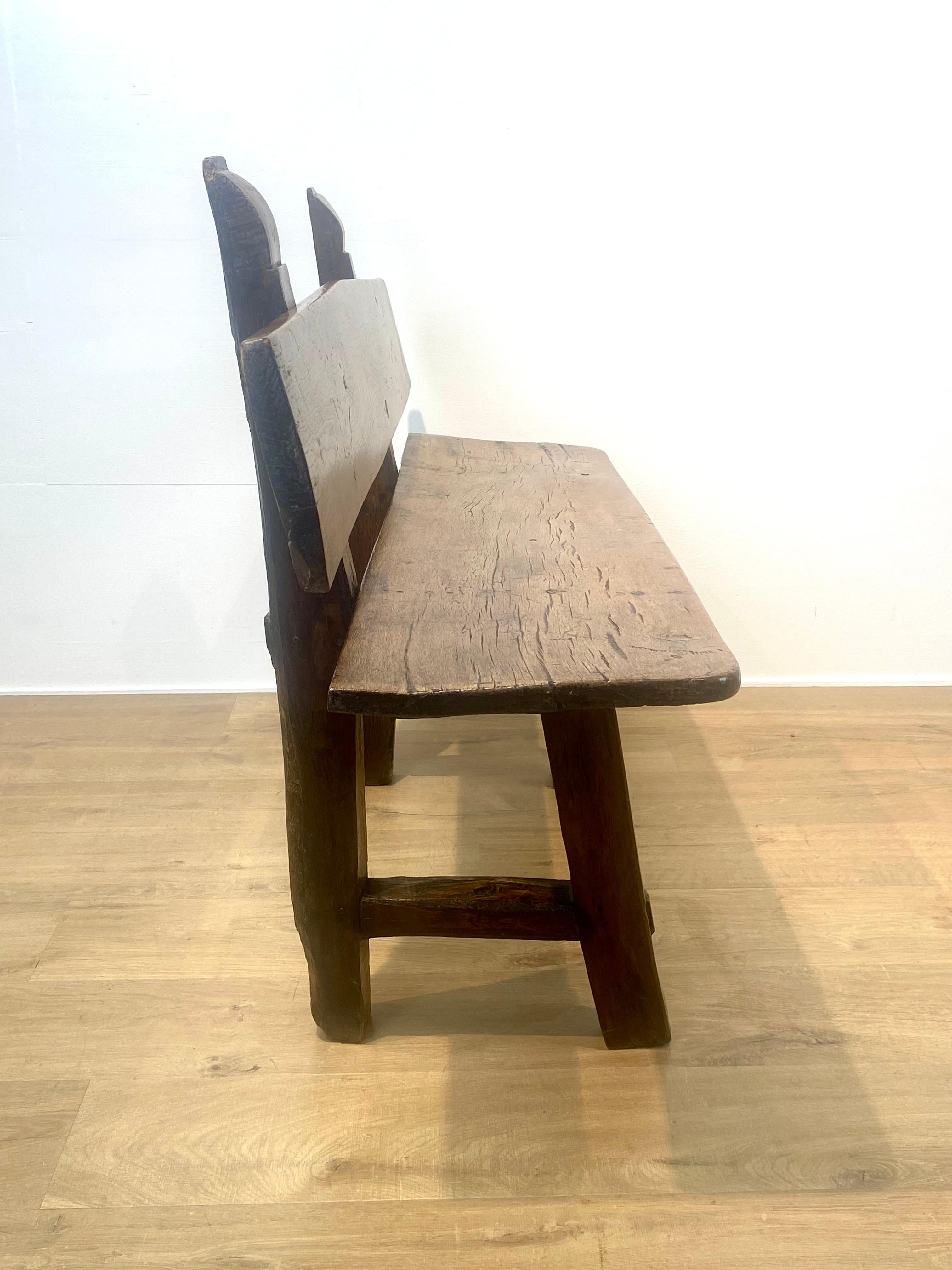 Brutalist , antique Spanish Bench For Sale 4