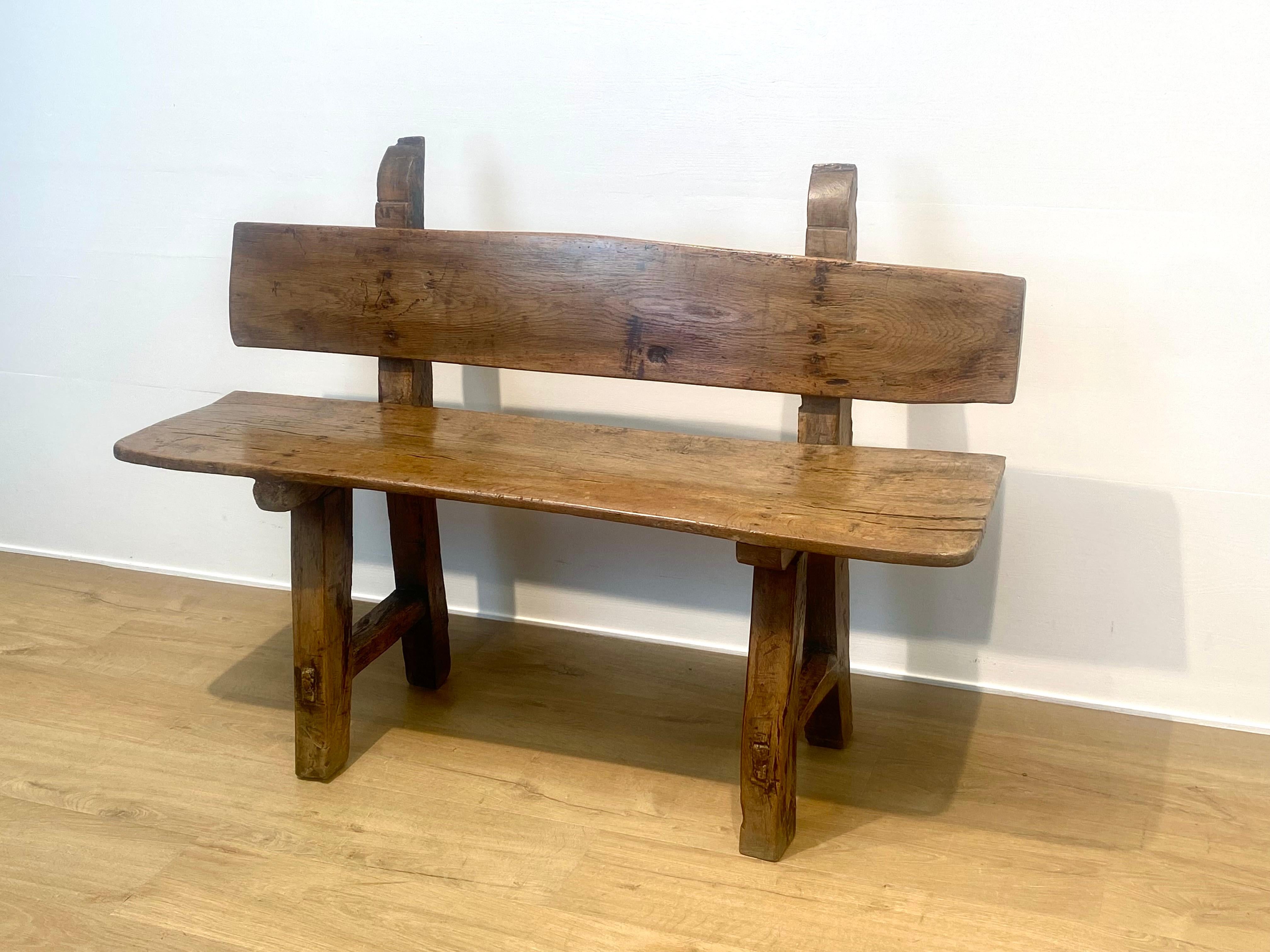 Brutalist , antique Spanish Bench For Sale 10