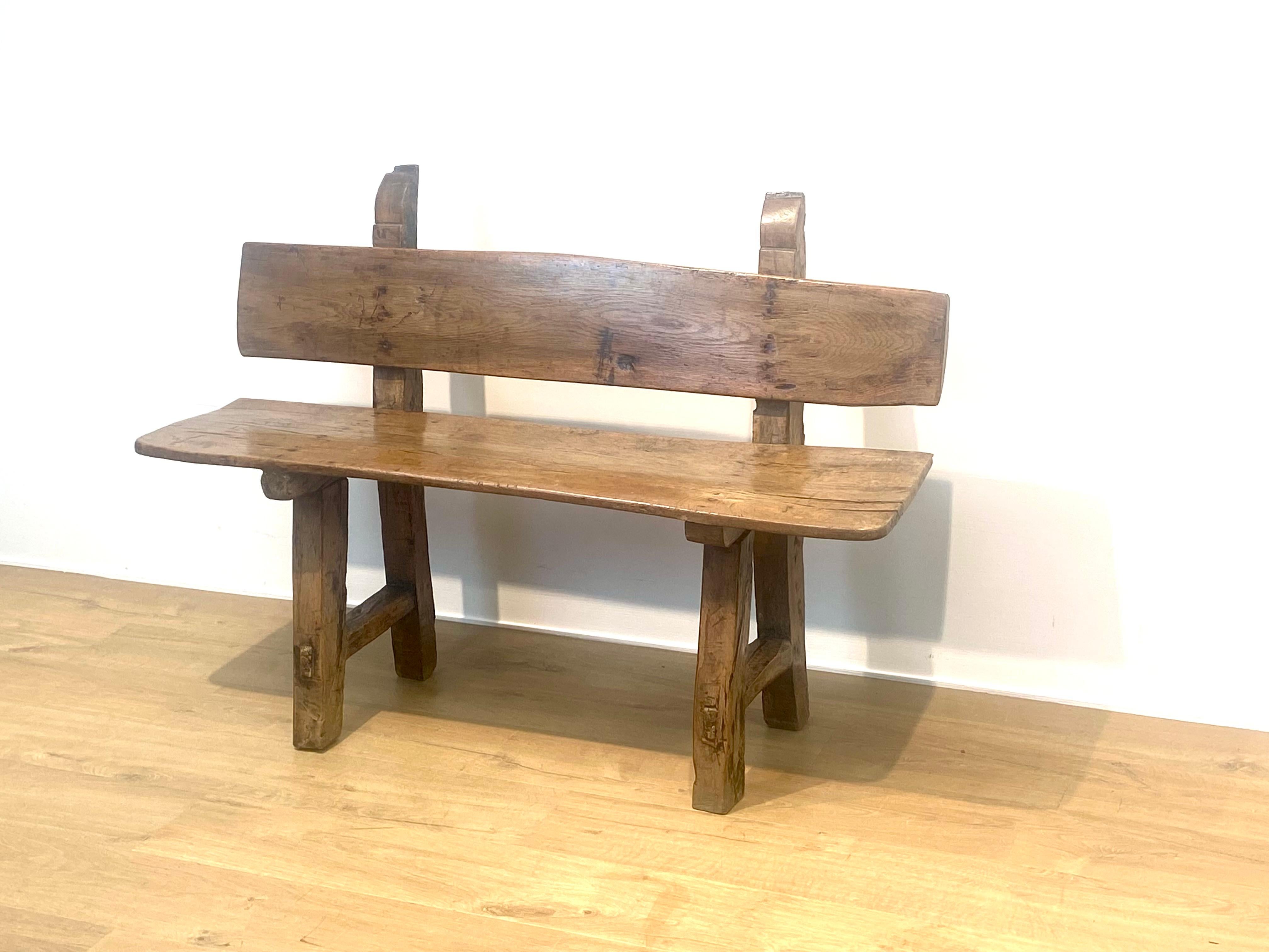 Brutalist , antique Spanish Bench For Sale 11