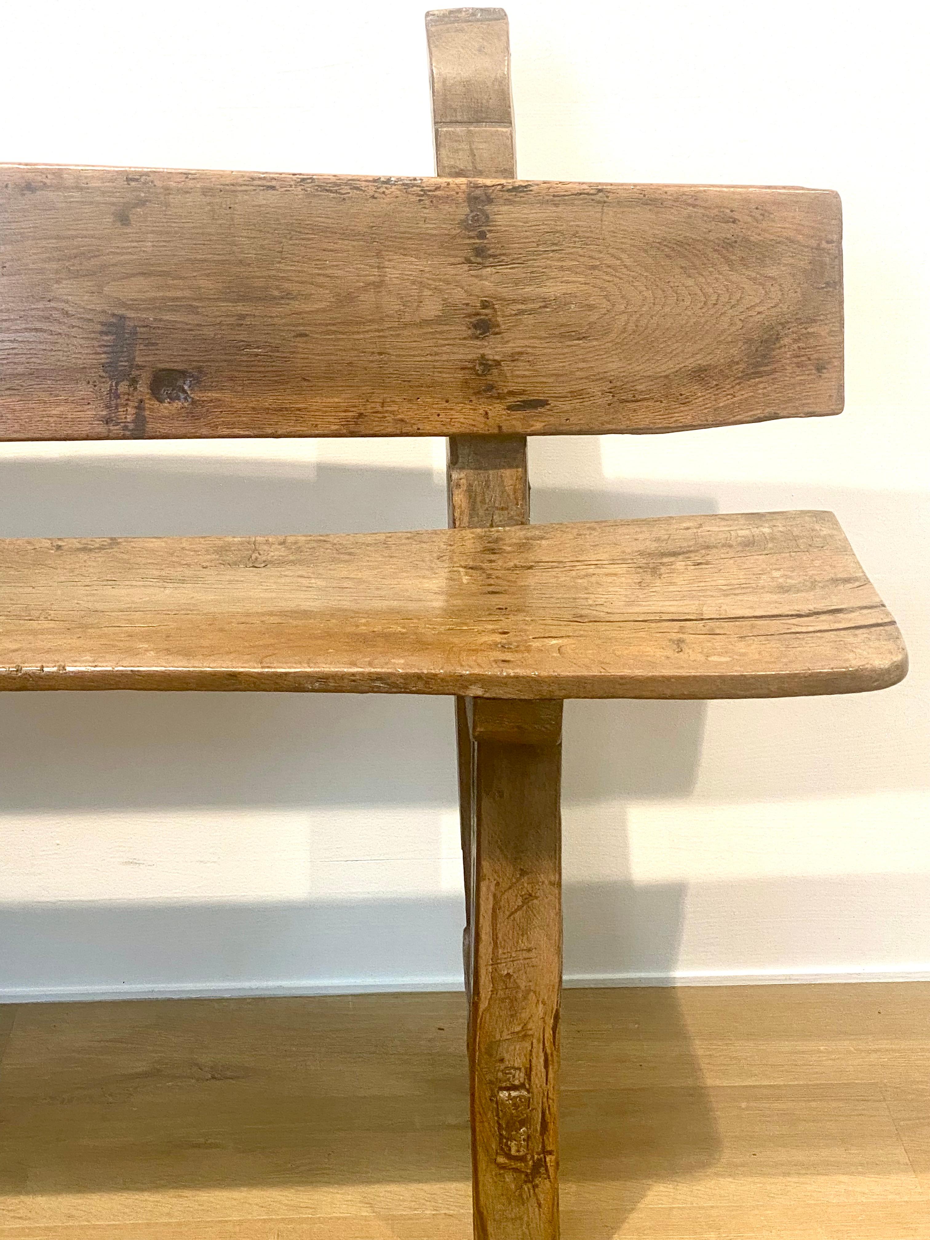 Brutalist , antique Spanish Bench In Good Condition For Sale In Schellebelle, BE