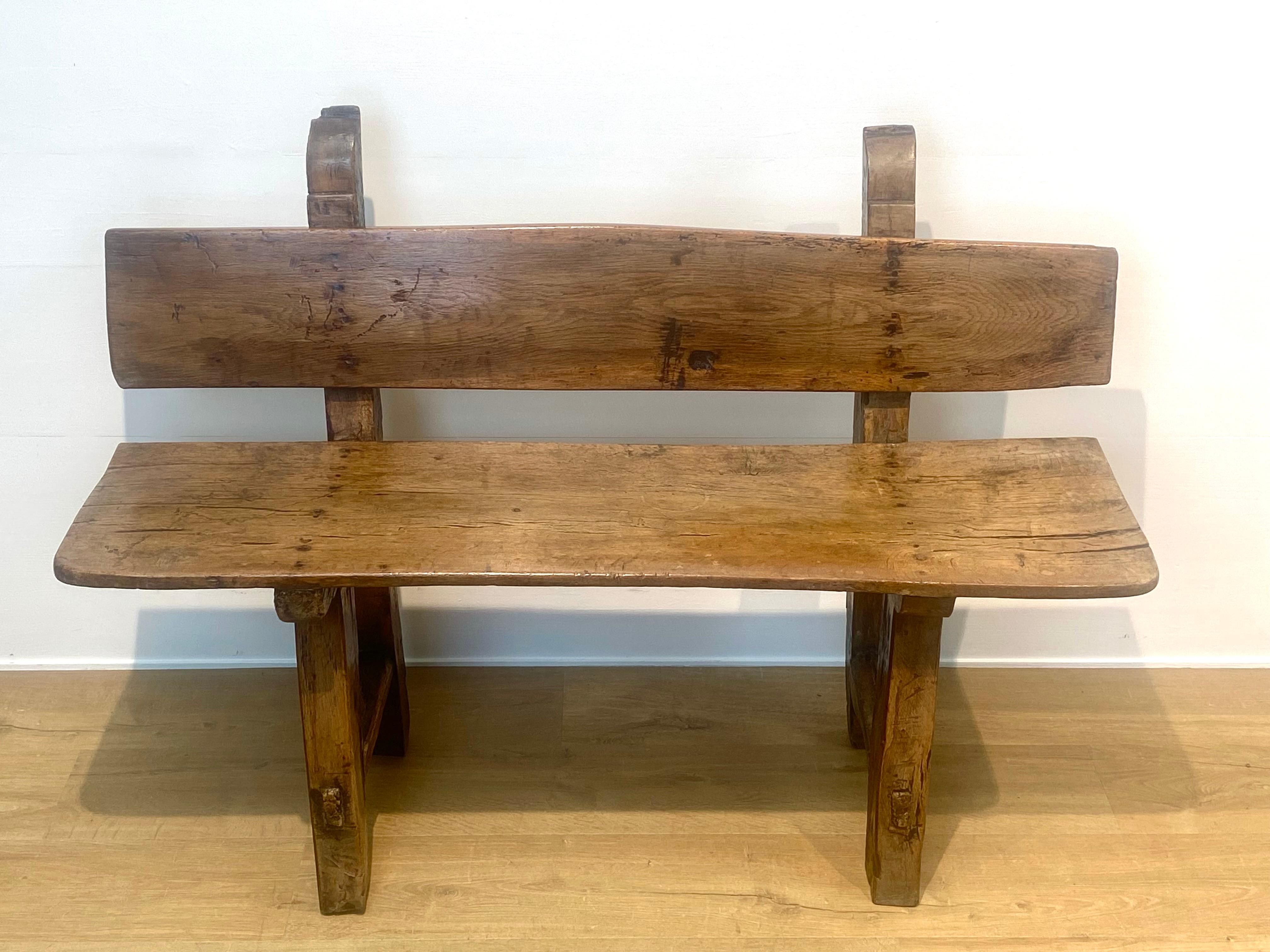 Brutalist , antique Spanish Bench For Sale 1