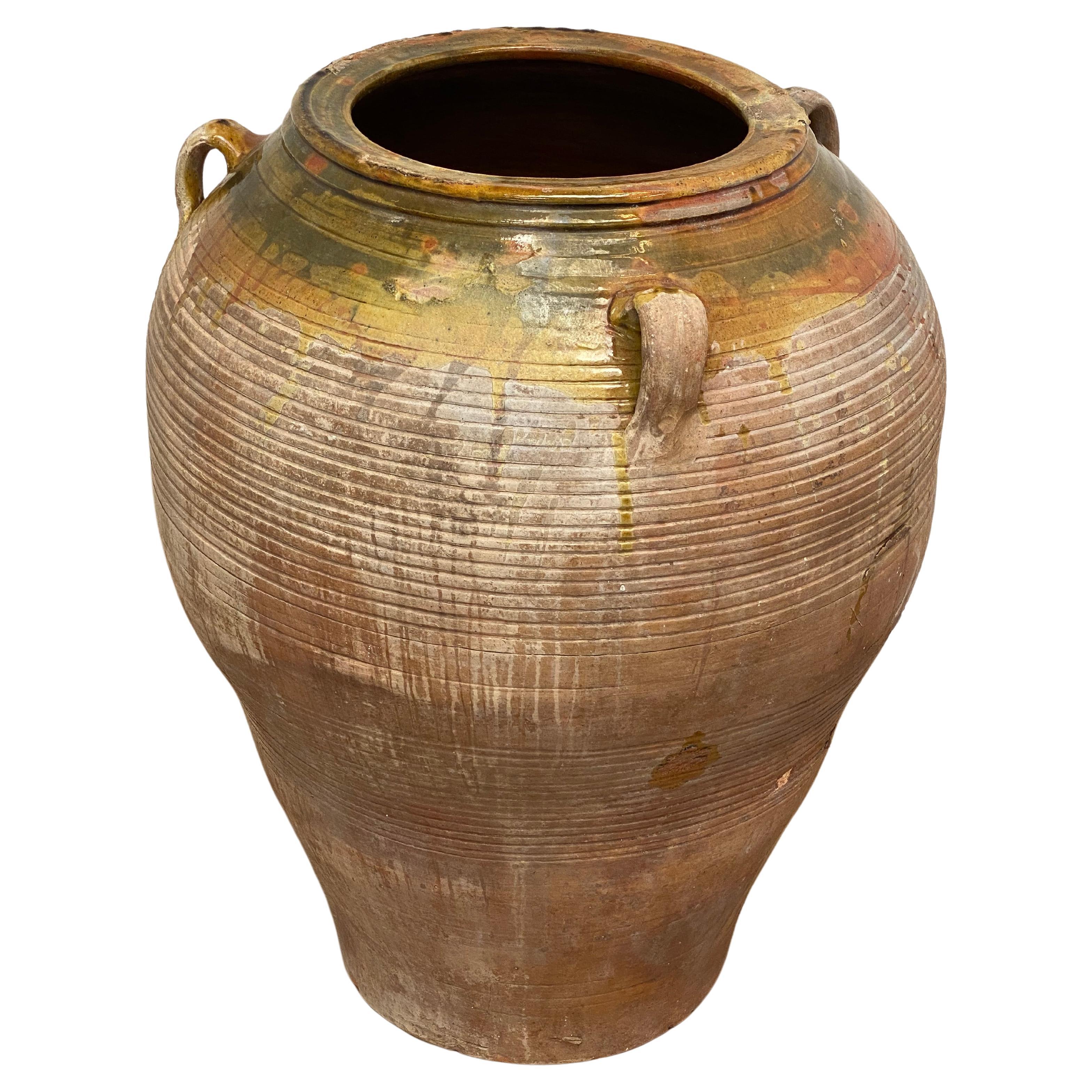 Brutalist, Antique Spanish Pottery Jar For Sale