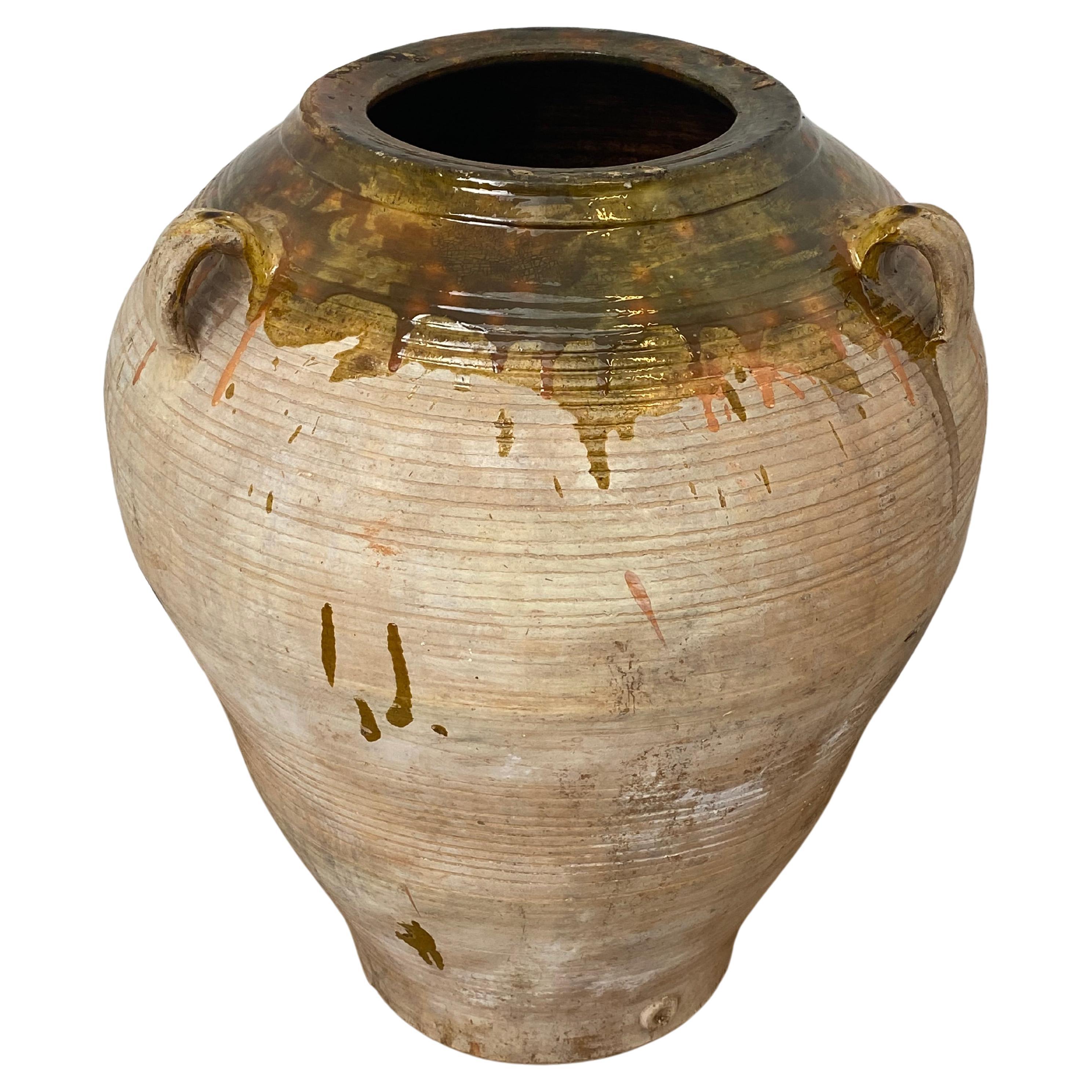 Brutalist, Antique Spanish Pottery Jar For Sale