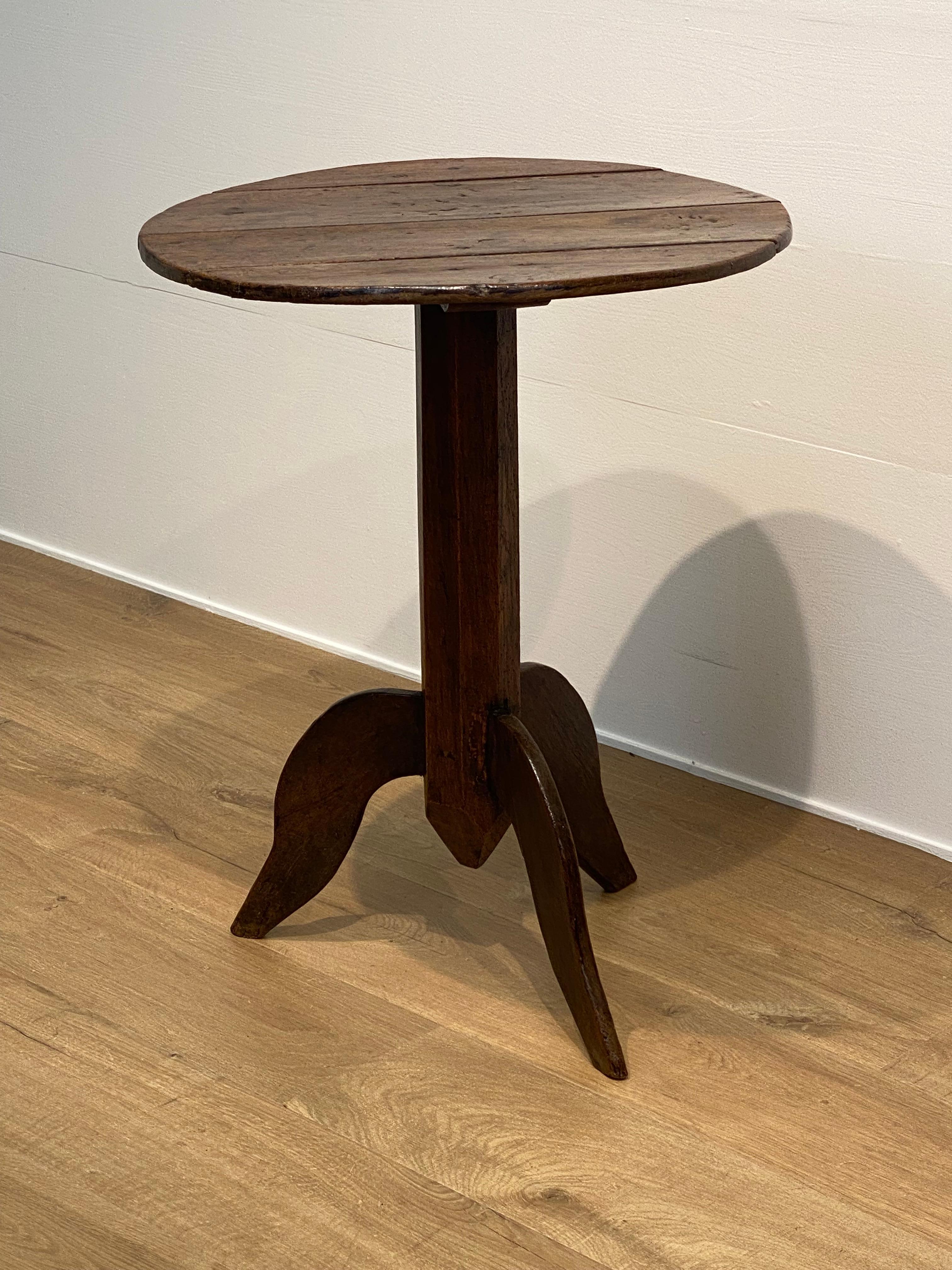 Brutalist, Antique Spanish Tripod Table For Sale 2