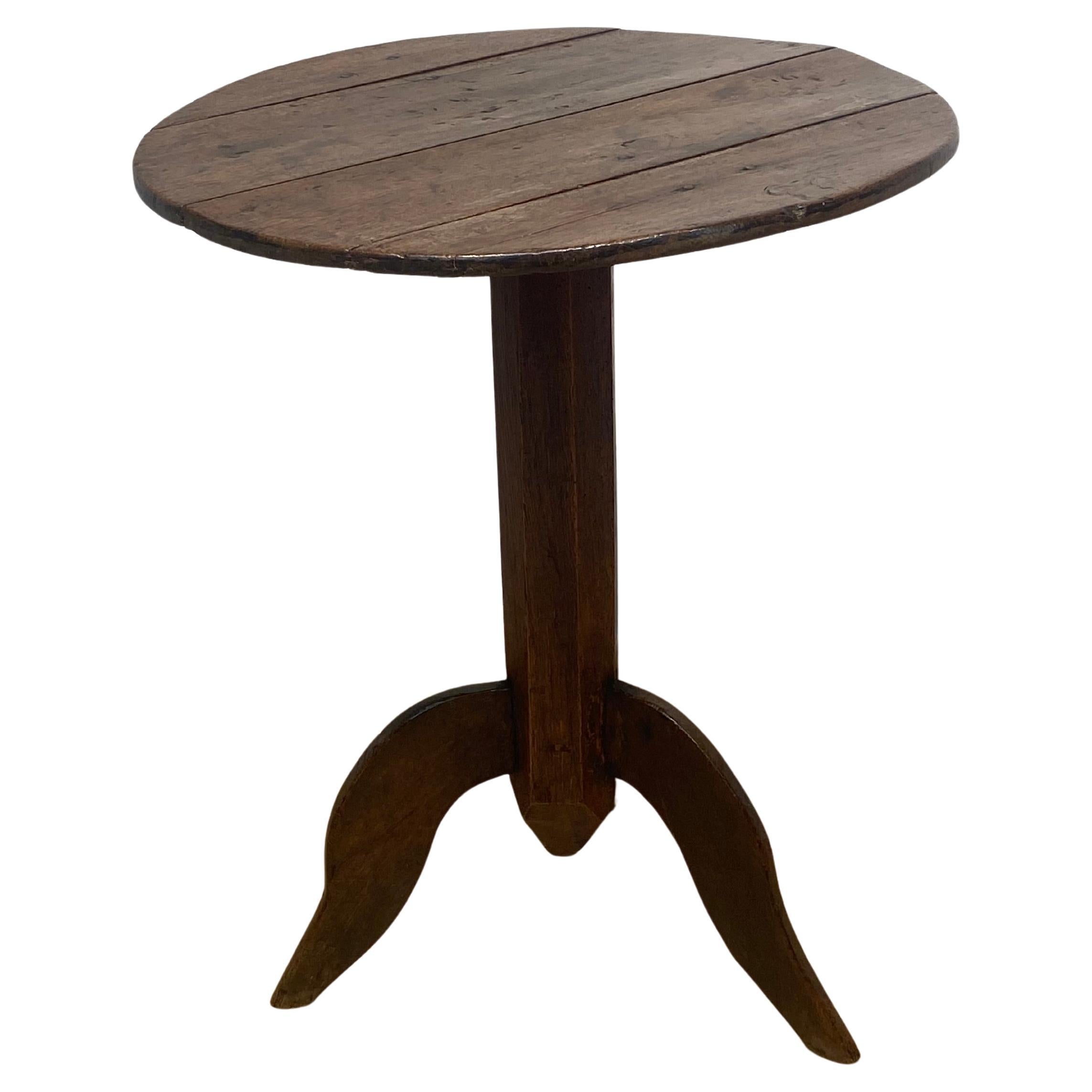 Brutalist, Antique Spanish Tripod Table For Sale
