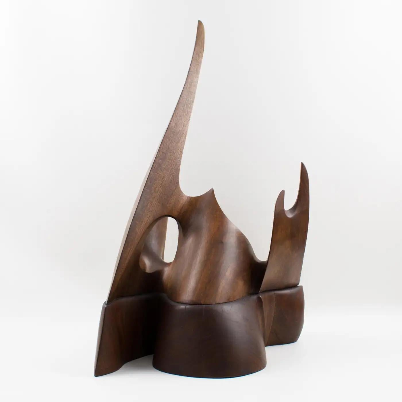 Sculpture architecturale brutaliste en bois - Ornement futuriste en vente 10