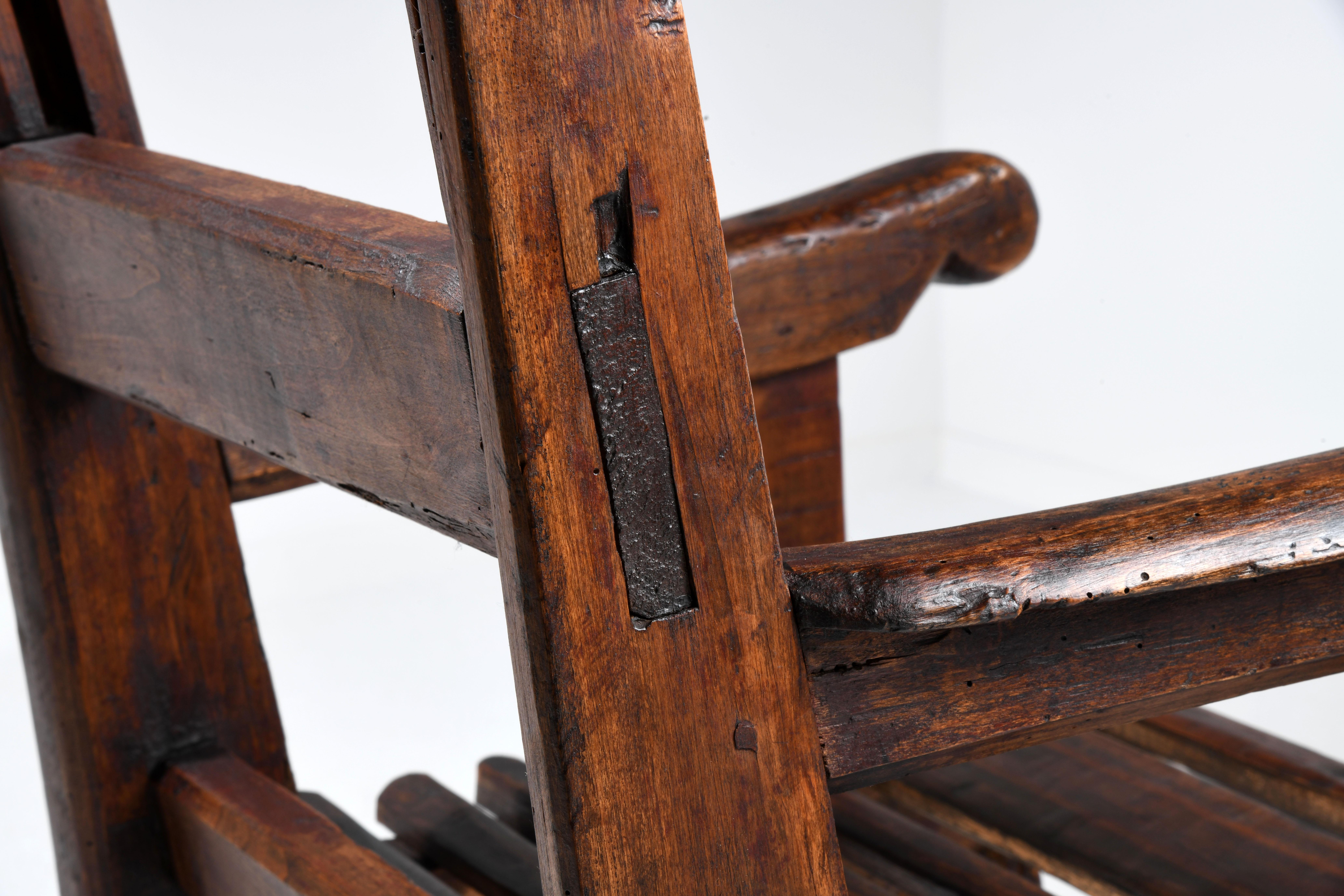 Brutalist armchair French folk art first part of the 20th century 9