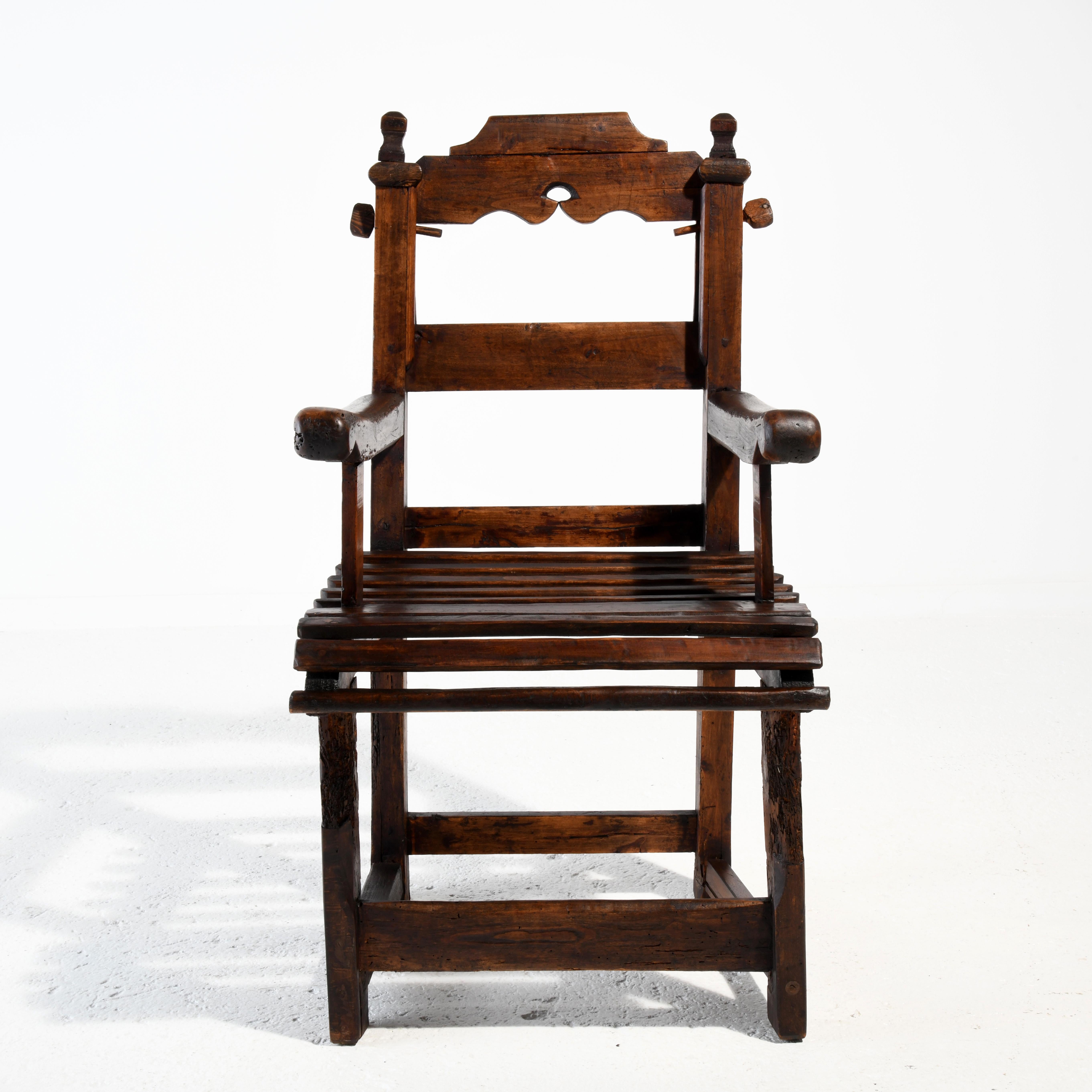 Brutalist armchair French folk art first part of the 20th century 10