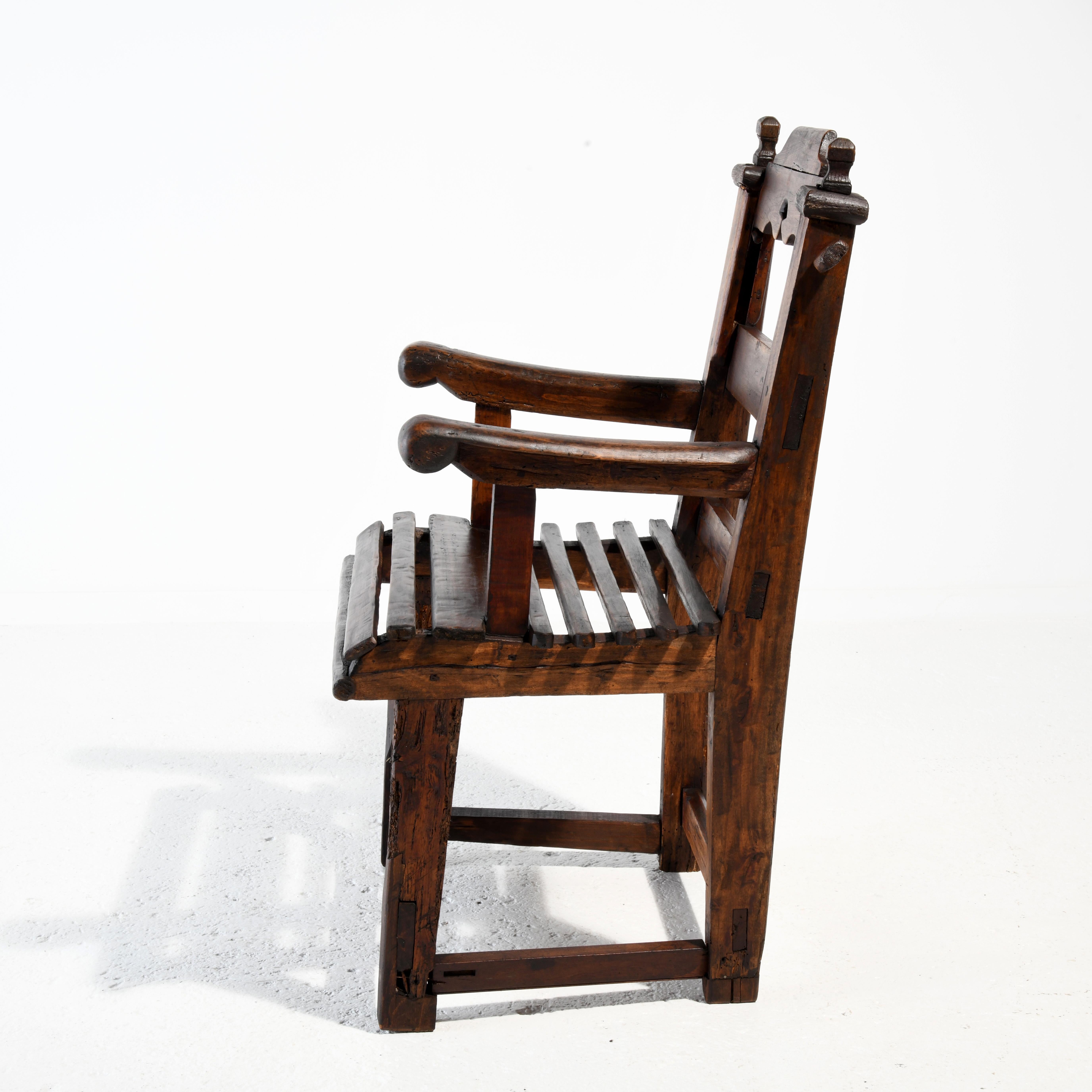 Brutalist armchair French folk art first part of the 20th century 12