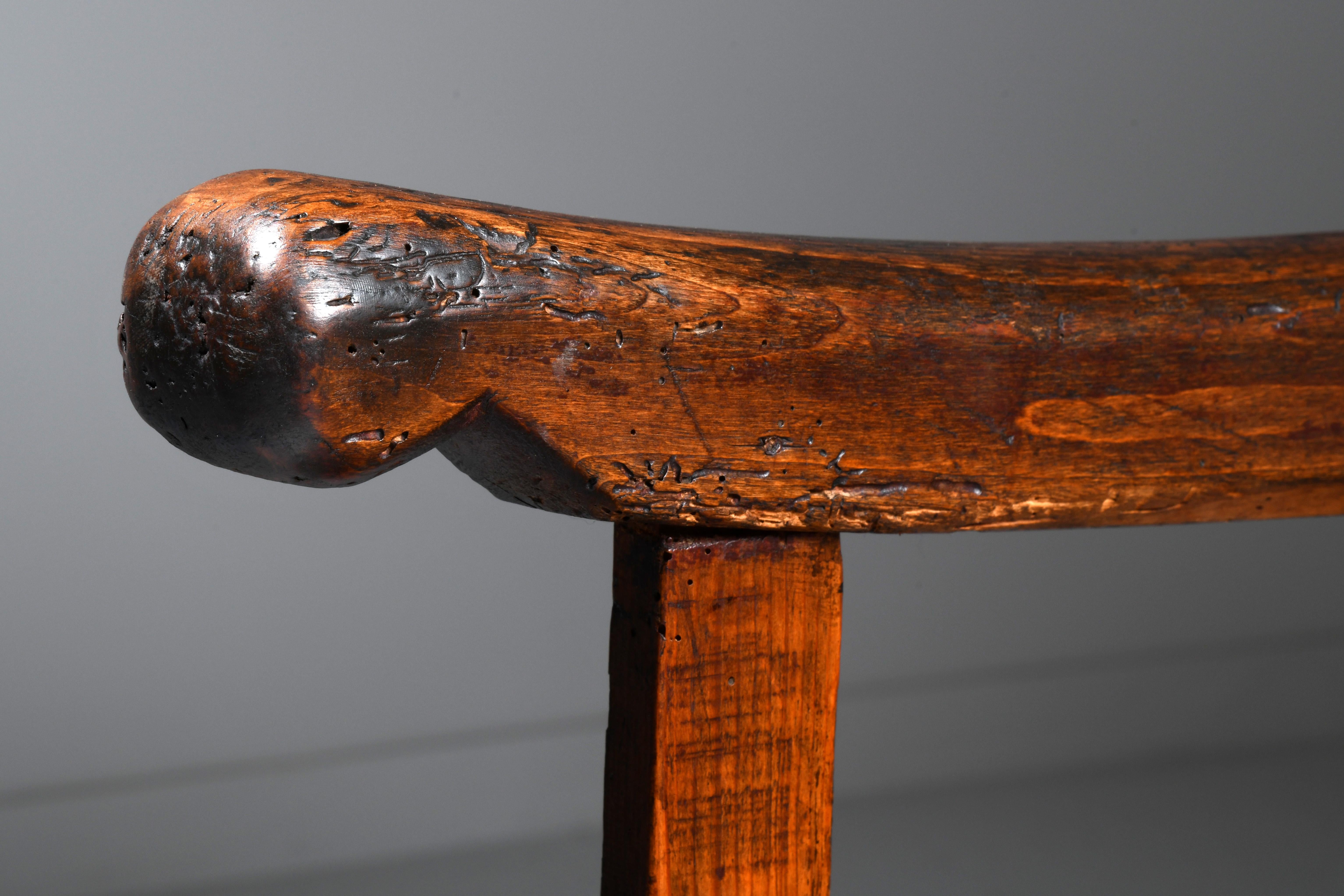 20th Century Brutalist armchair French folk art first part of the 20th century