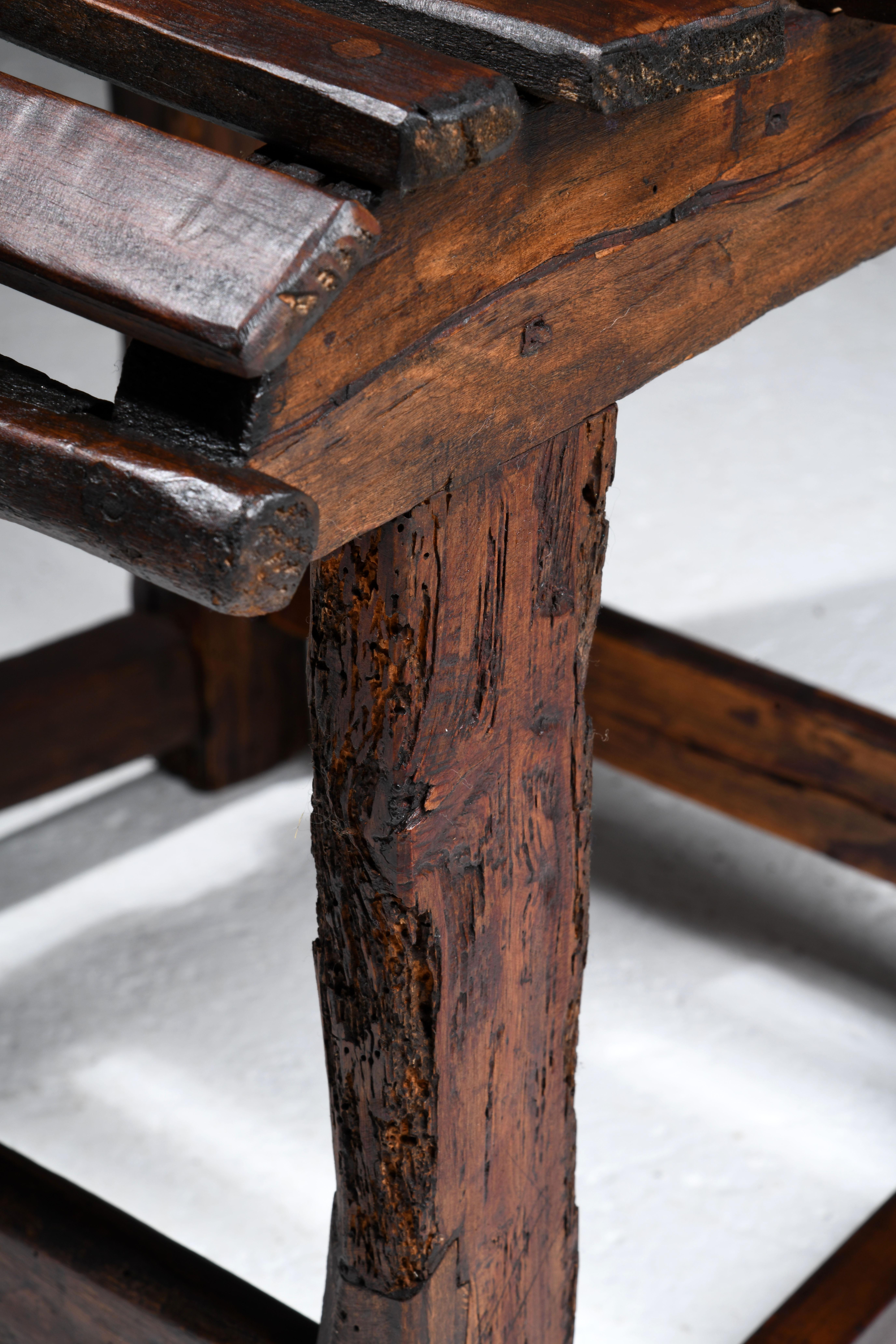 Brutalist armchair French folk art first part of the 20th century 2