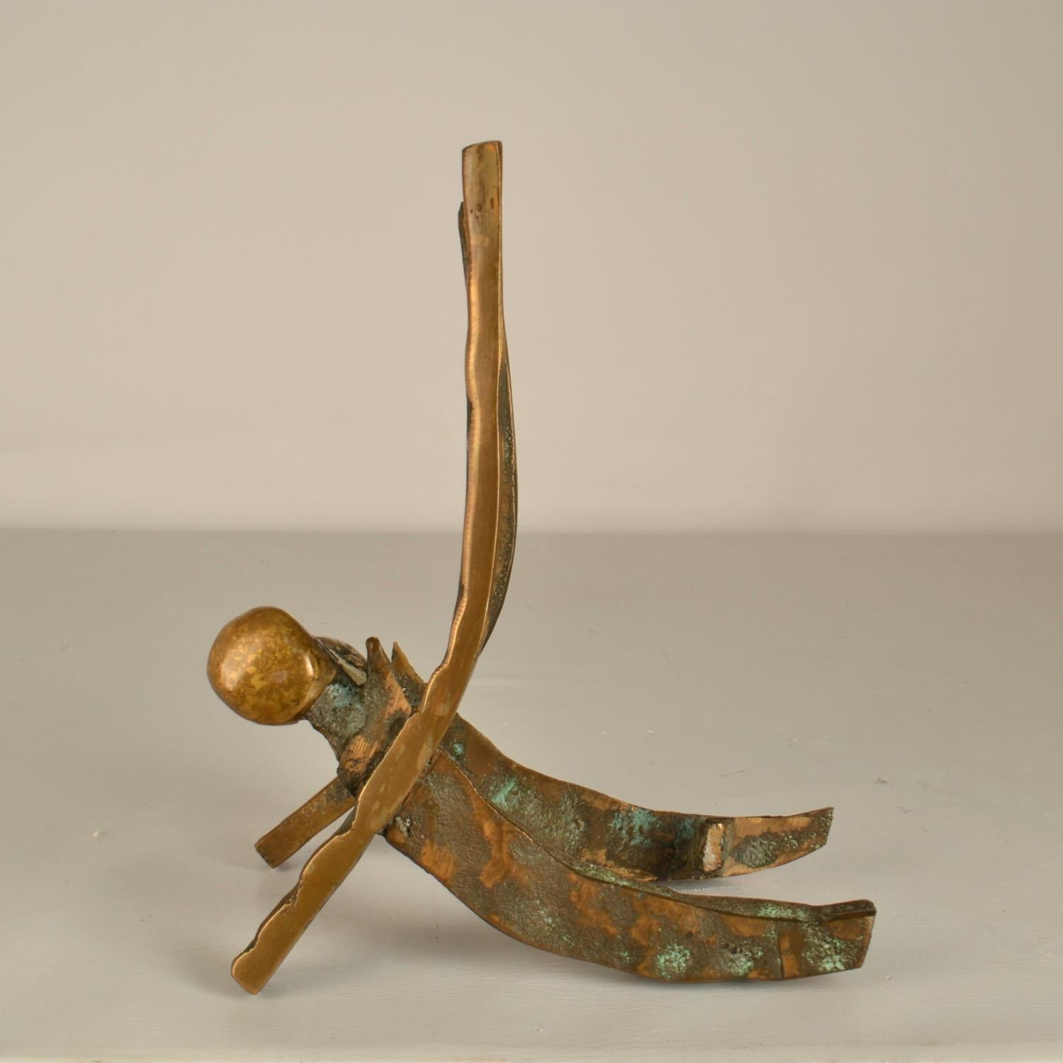 The most unique brutalist art-door handles for a glass door. The handles are abstract but the more you look at them they become dynamic figures that swing around the door like acrobats. They are by the artist and goldsmith Gregor Telgmann