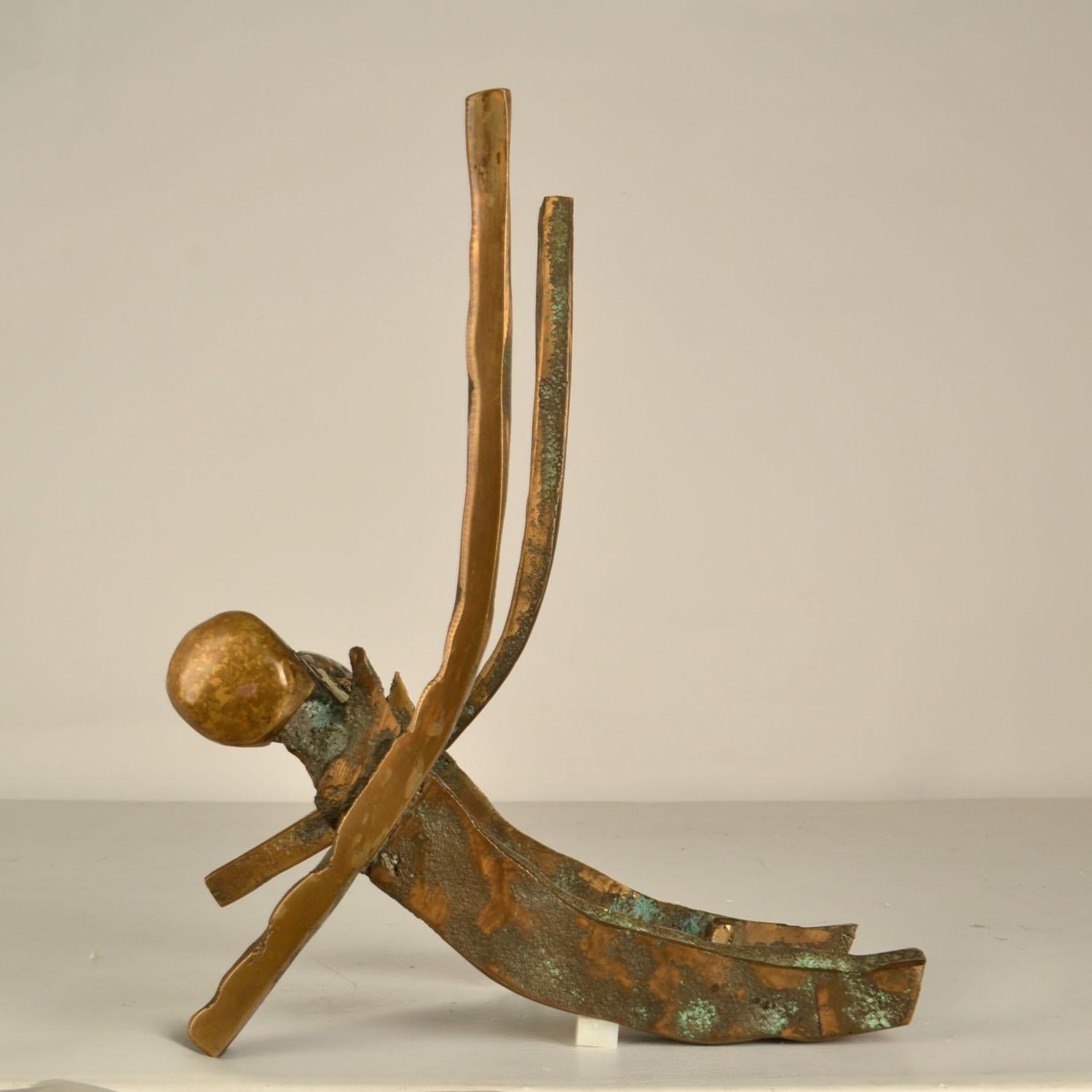 German Brutalist Art Bronze Door Handles Push Pull for Glass Door For Sale