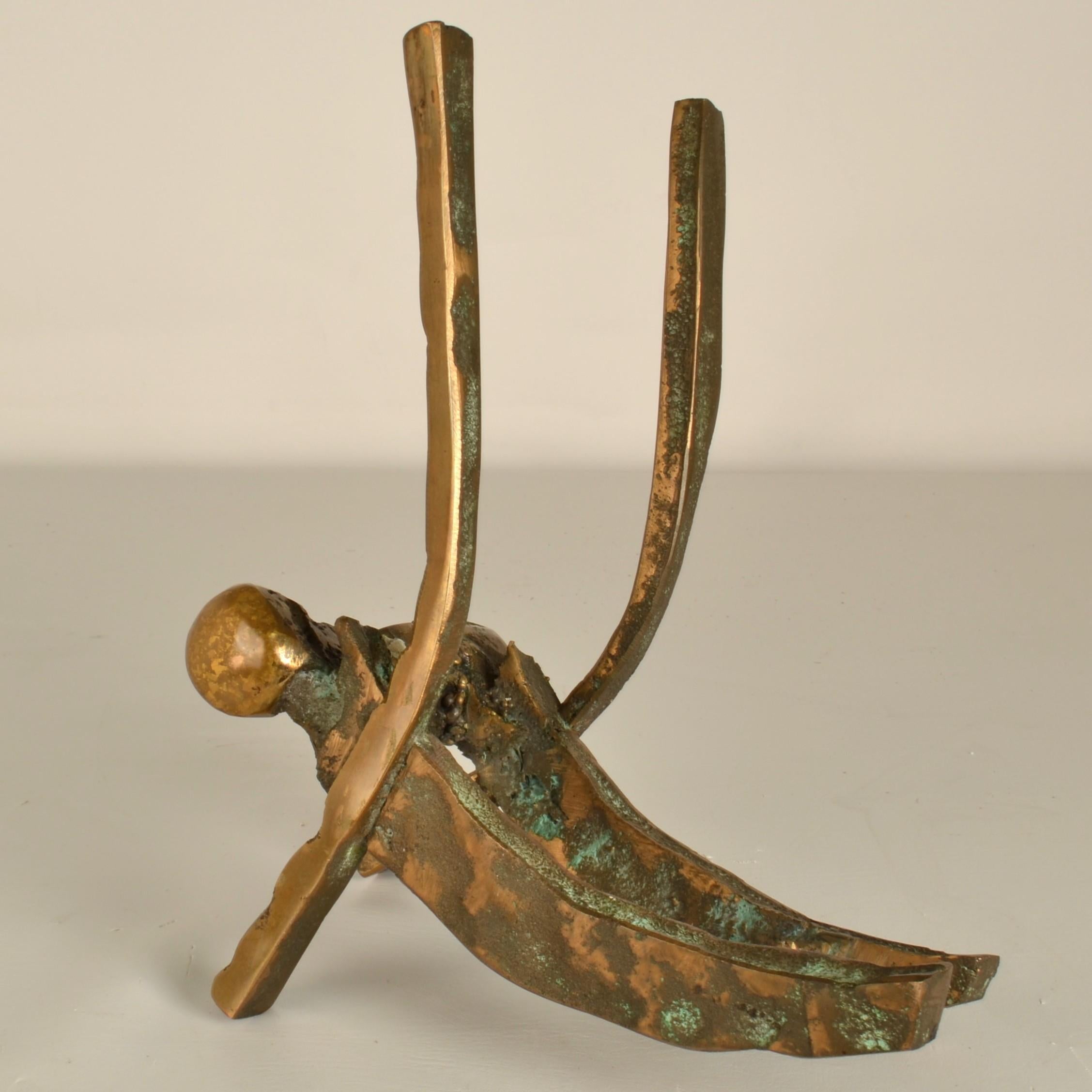 Brutalist Art Bronze Door Handles Push Pull for Glass Door For Sale 2