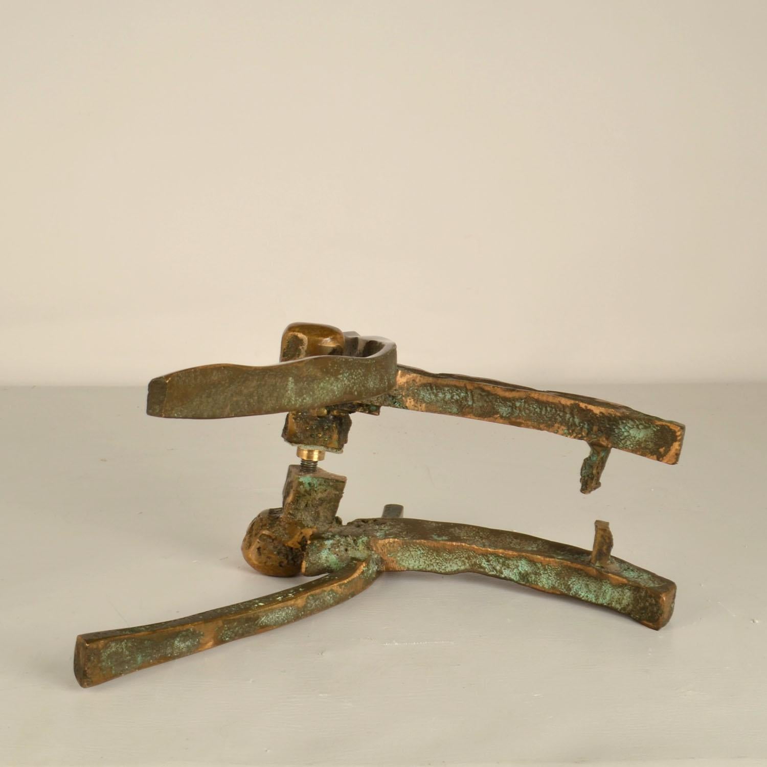 Brutalist Art Bronze Door Handles Push Pull for Glass Door For Sale 4