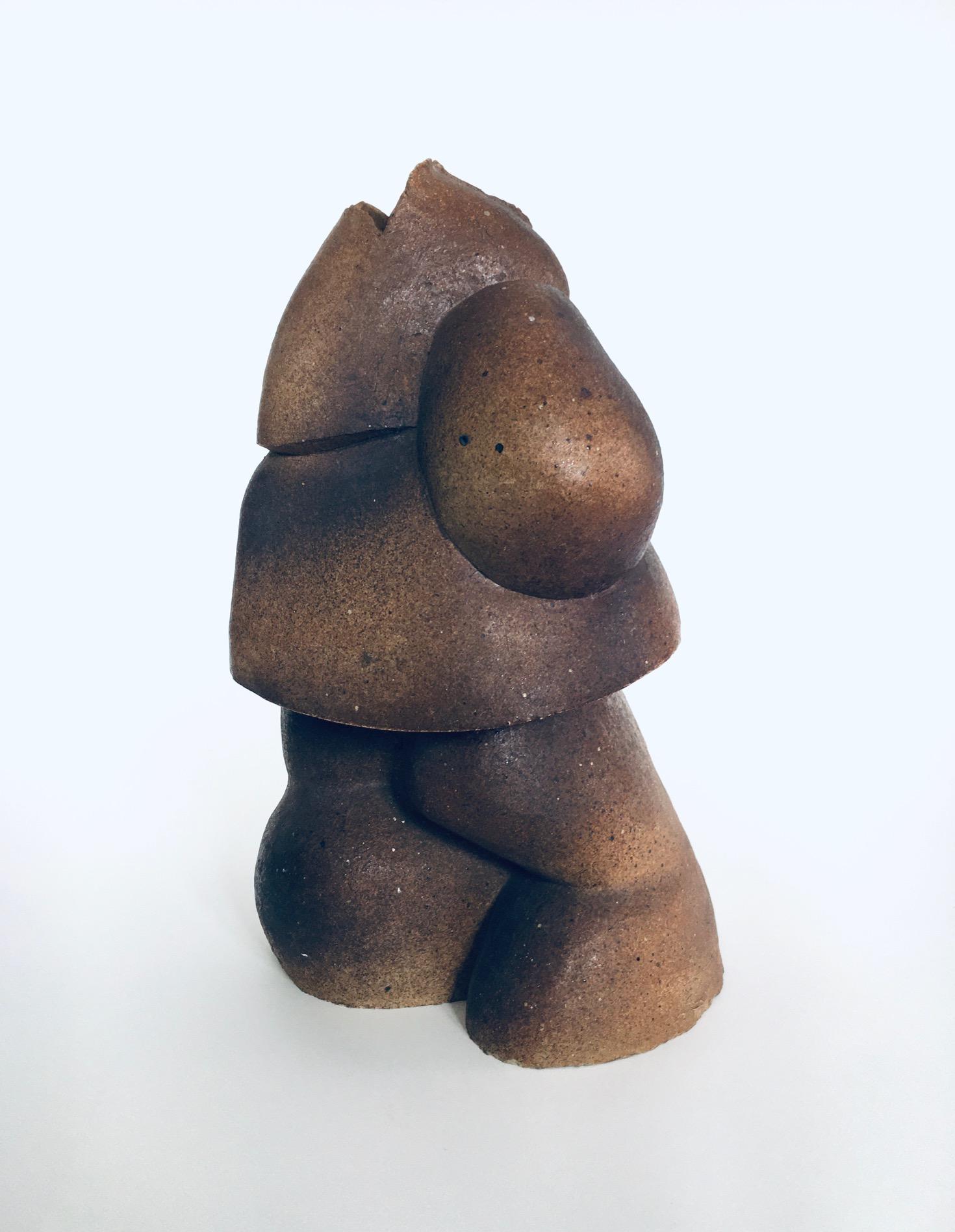 Brutalismo Scultura in ceramica di arte brutalista di Marie Rose Vandeputte, Belgio 1975 in vendita