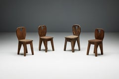 Chaises de montagne Art Populaire brutaliste, France, années 1950