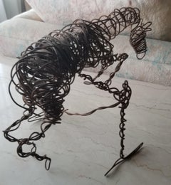 Brutalist Art Wire Horse Sculpture Modernist Metal Jumper, 1960s